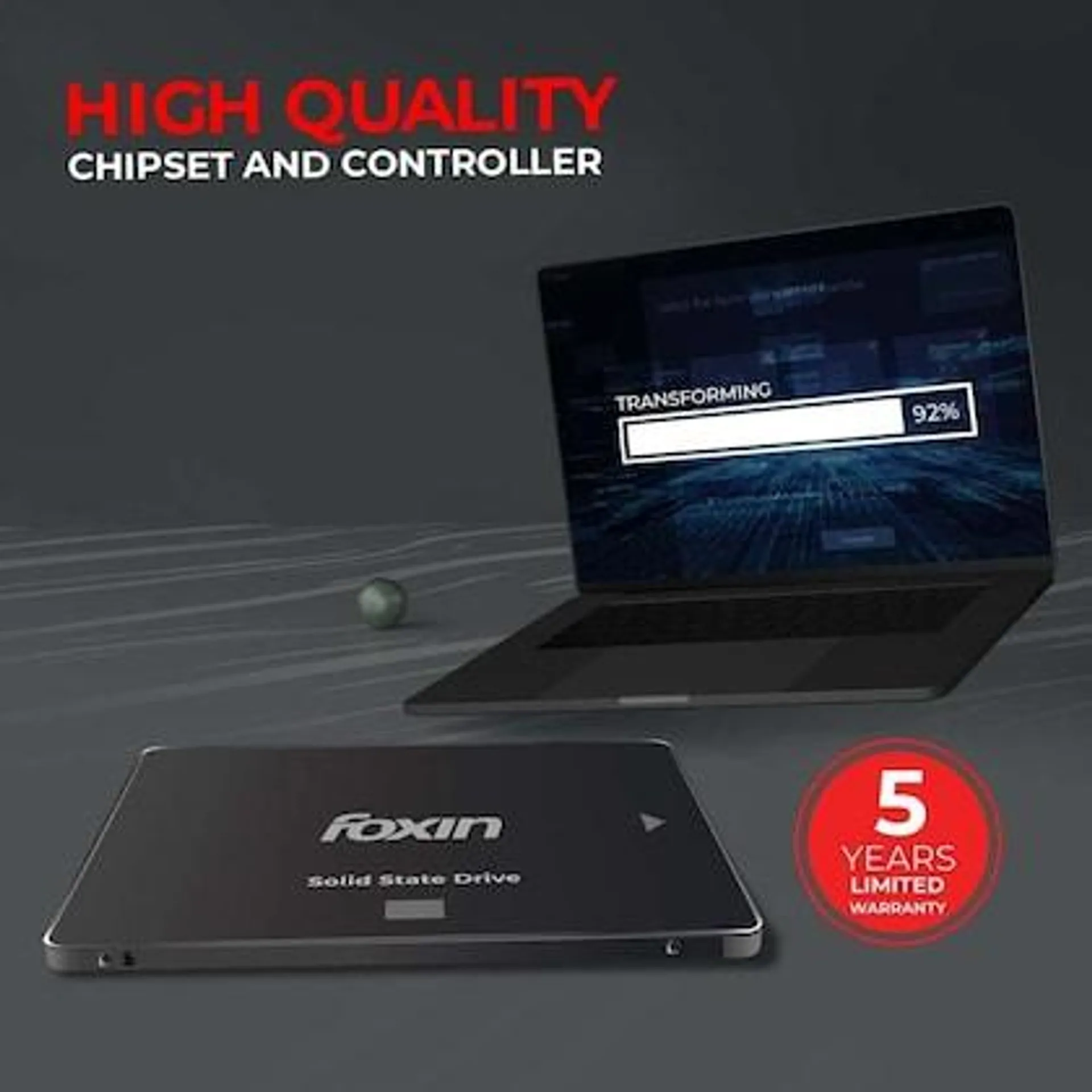 Foxin FX 256 GB PRO SSD with TLC 3D NAND Technology, 2.5 Inch SATA III 6GB/S Speed, Internal Solid State Drive for Desktop Laptop PC Computer, with 5 Years Warranty