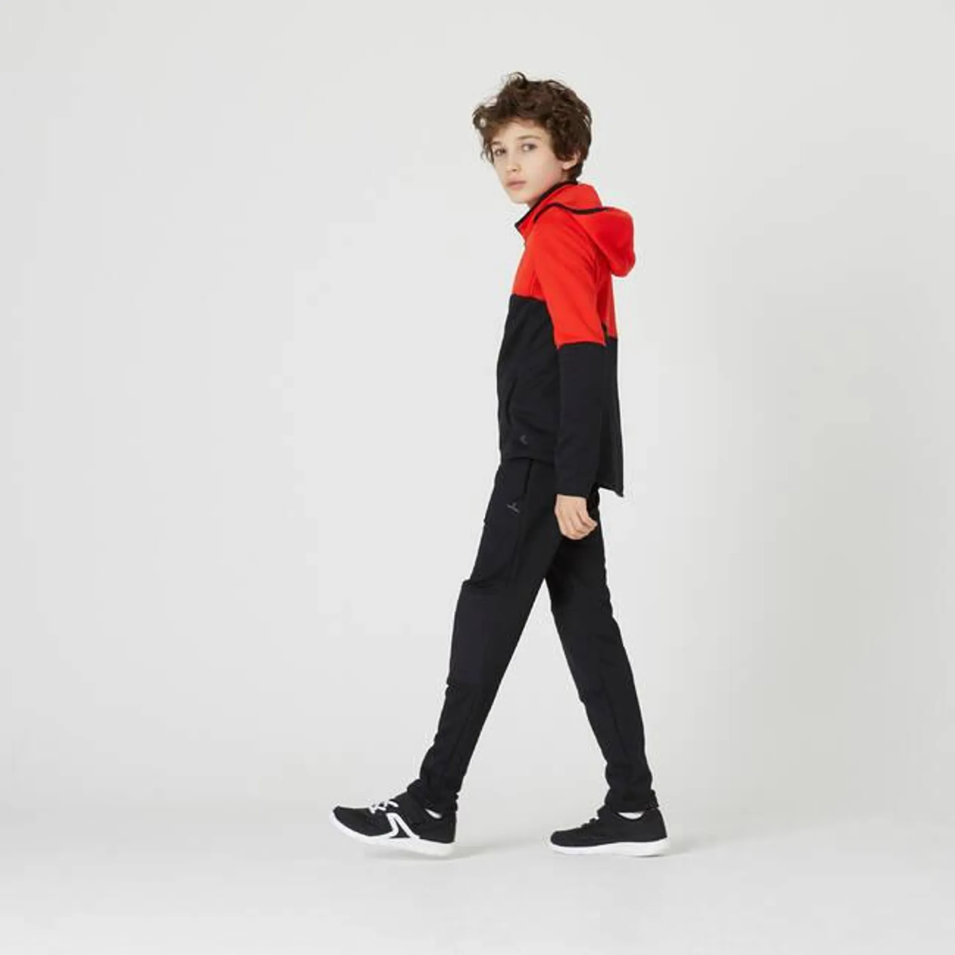 Kids' Breathable Synthetic Tracksuit S500 - Red/Black