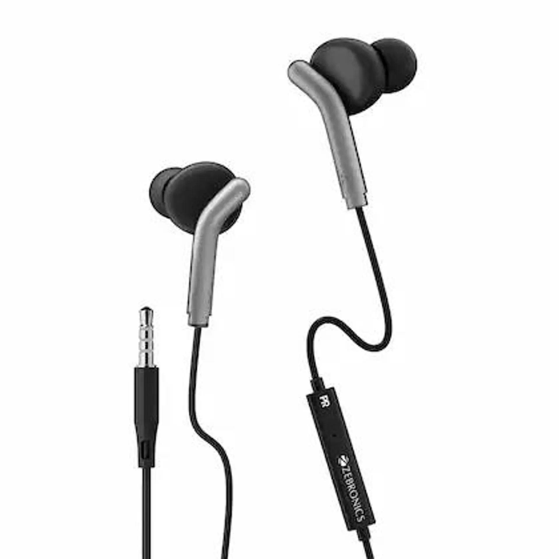 Zebronics Zeb-Bro in Ear Wired Earphones with Mic, 3.5mm Audio Jack, 10mm Drivers(Black)