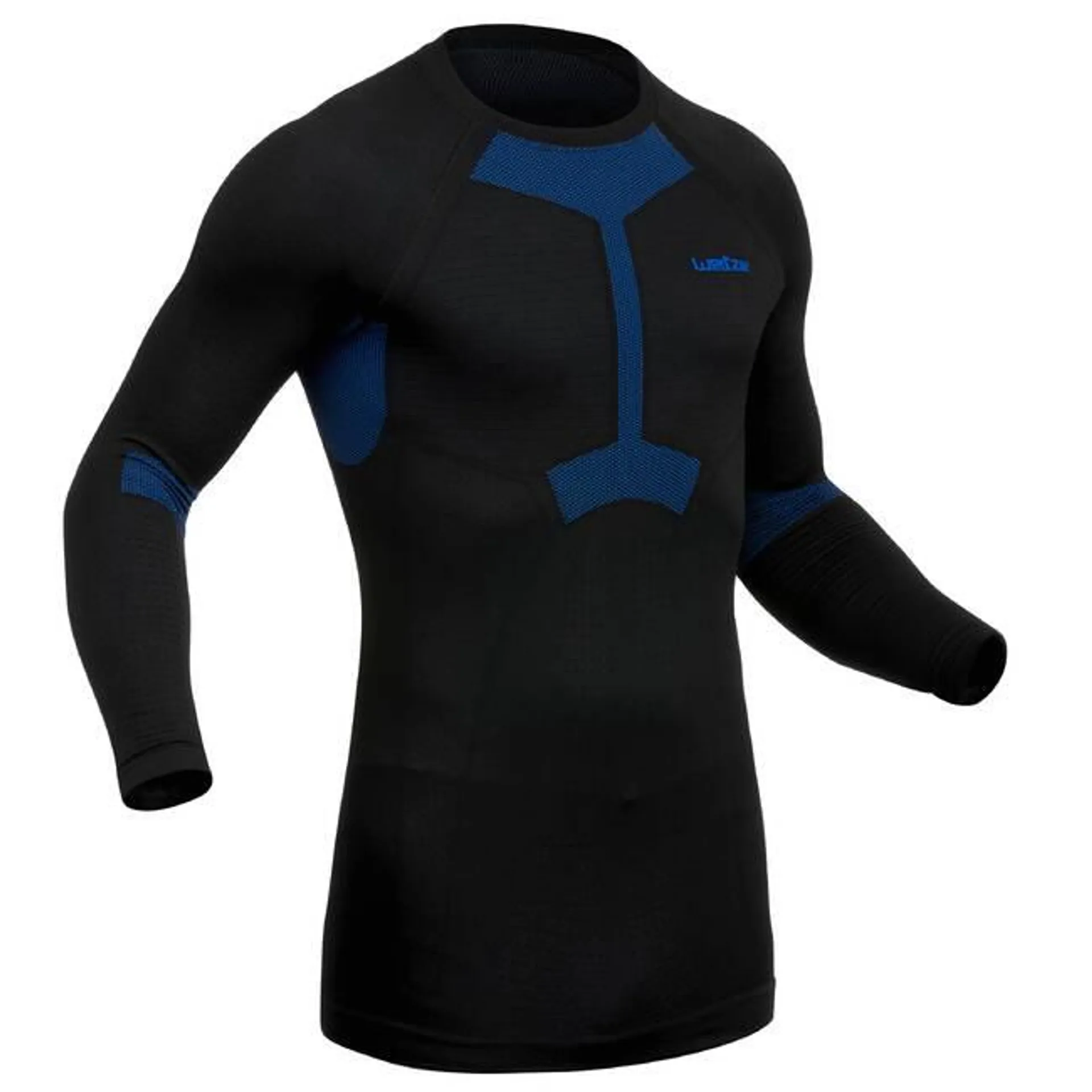 Men’s Seamless Ski Base Layer I-Soft Top - BL 580 - Black/Blue