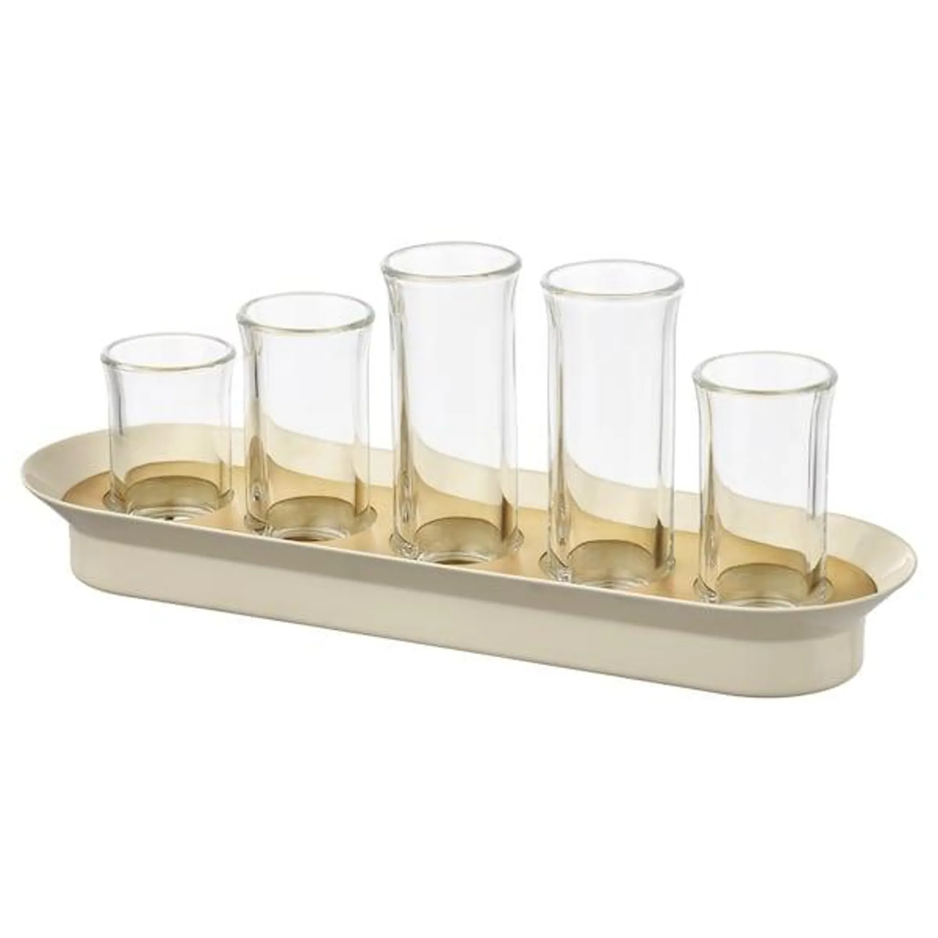 Propagation set, clear glass ivory/gold-colour