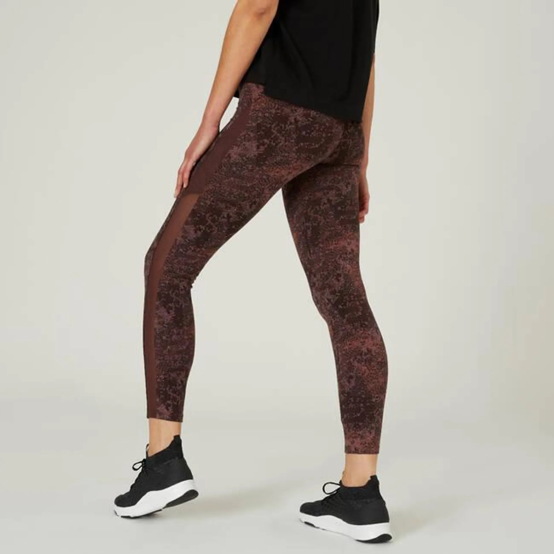 Women Trackpant 7/8 Leggings 520- Brown with Print