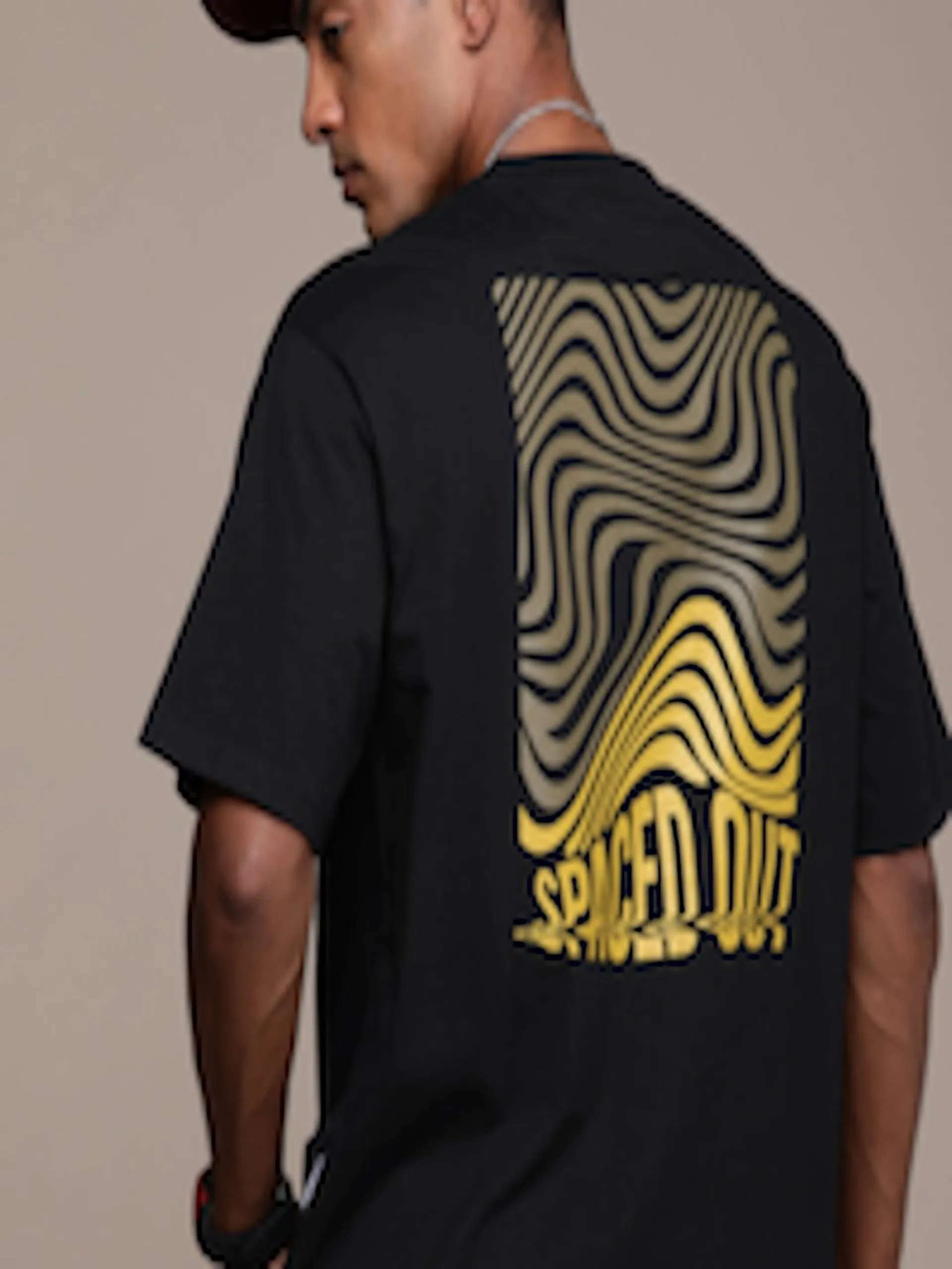 Men Printed Drop-Shoulder Sleeves Pure Cotton T-shirt