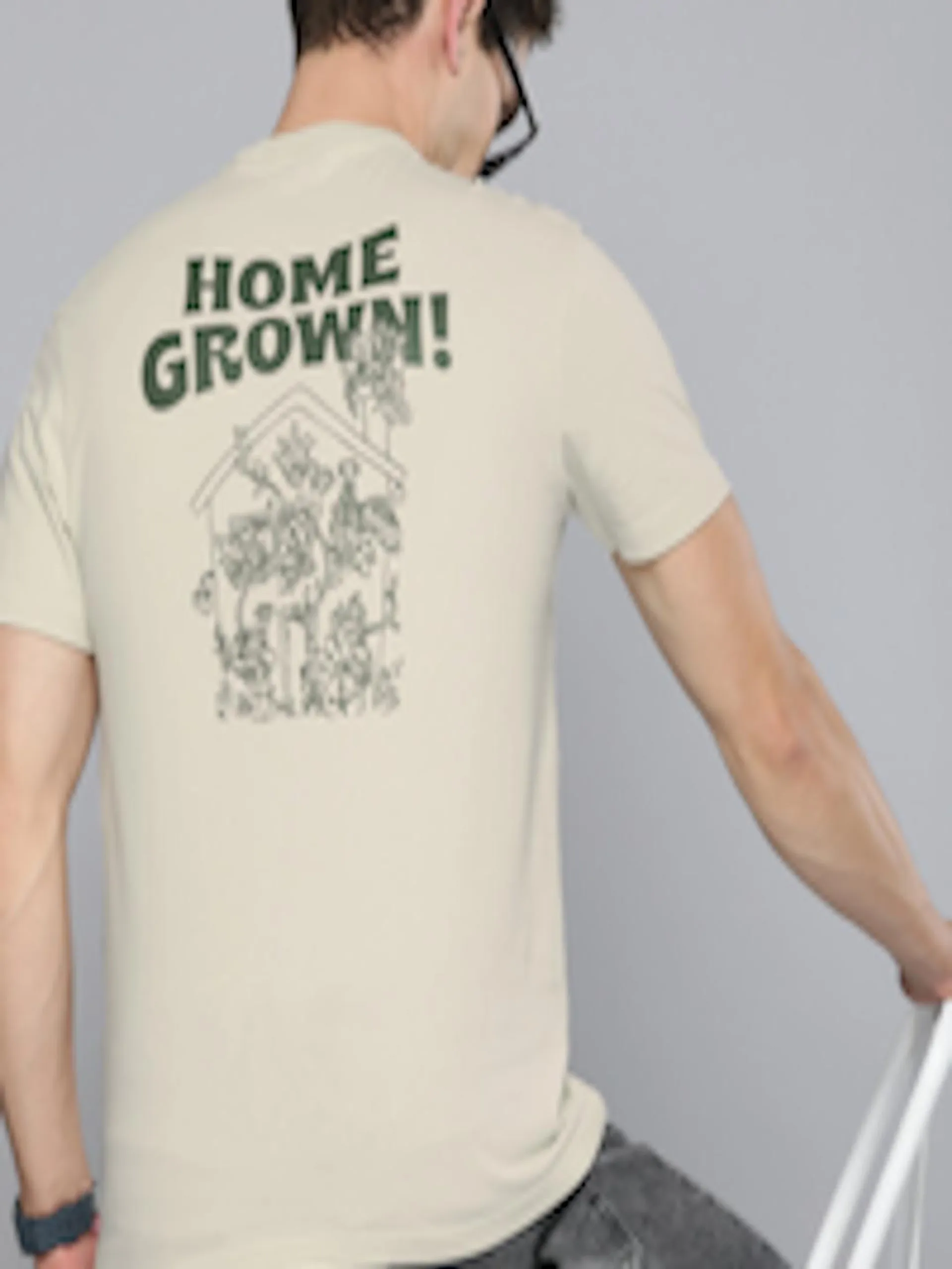 Men Typography Printed Pure Cotton T-shirt
