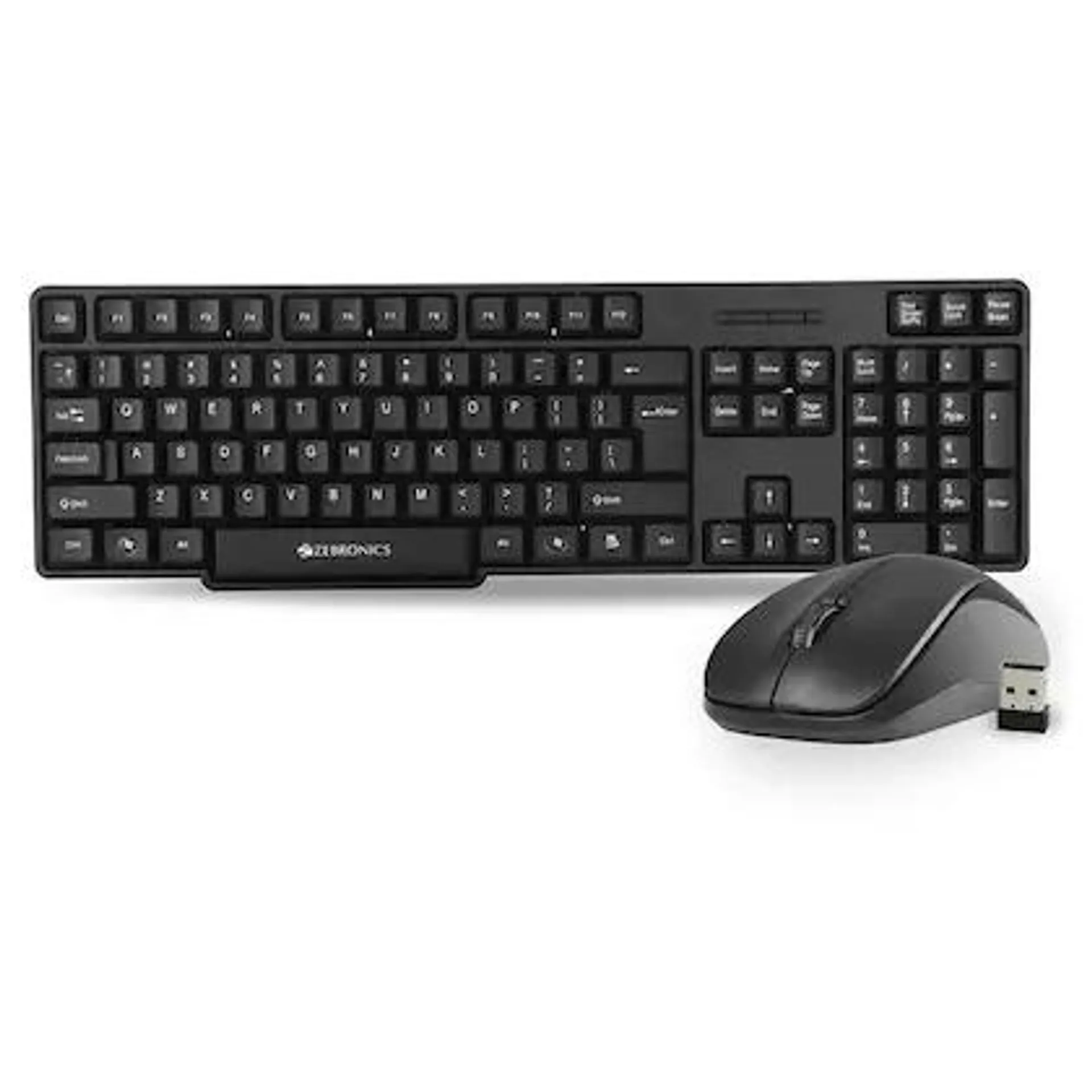 Zebronics Zeb-Companion 107 Wireless Keyboard and Mouse Combo with nano receiver, 2.4 Ghz, 10 m range, 1200 DPI