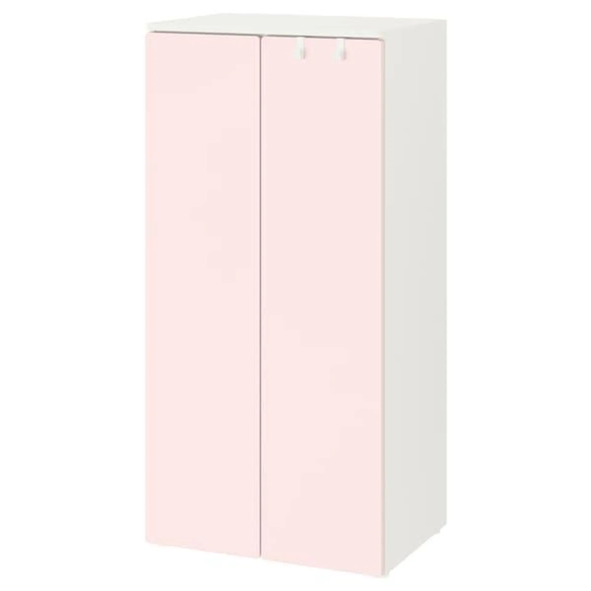 Wardrobe, white/pale pink, 60x42x123 cm (23 5/8x16 1/2x48 3/8 ")