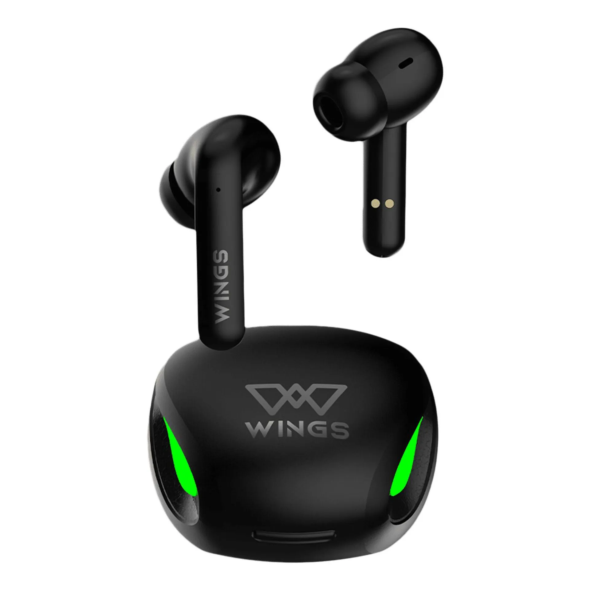 WINGS Phantom 700 TWS Earbuds with Surrounding Noise Suppression (IPX5 Water Resistant, 40ms Low Latency Mode, Black)