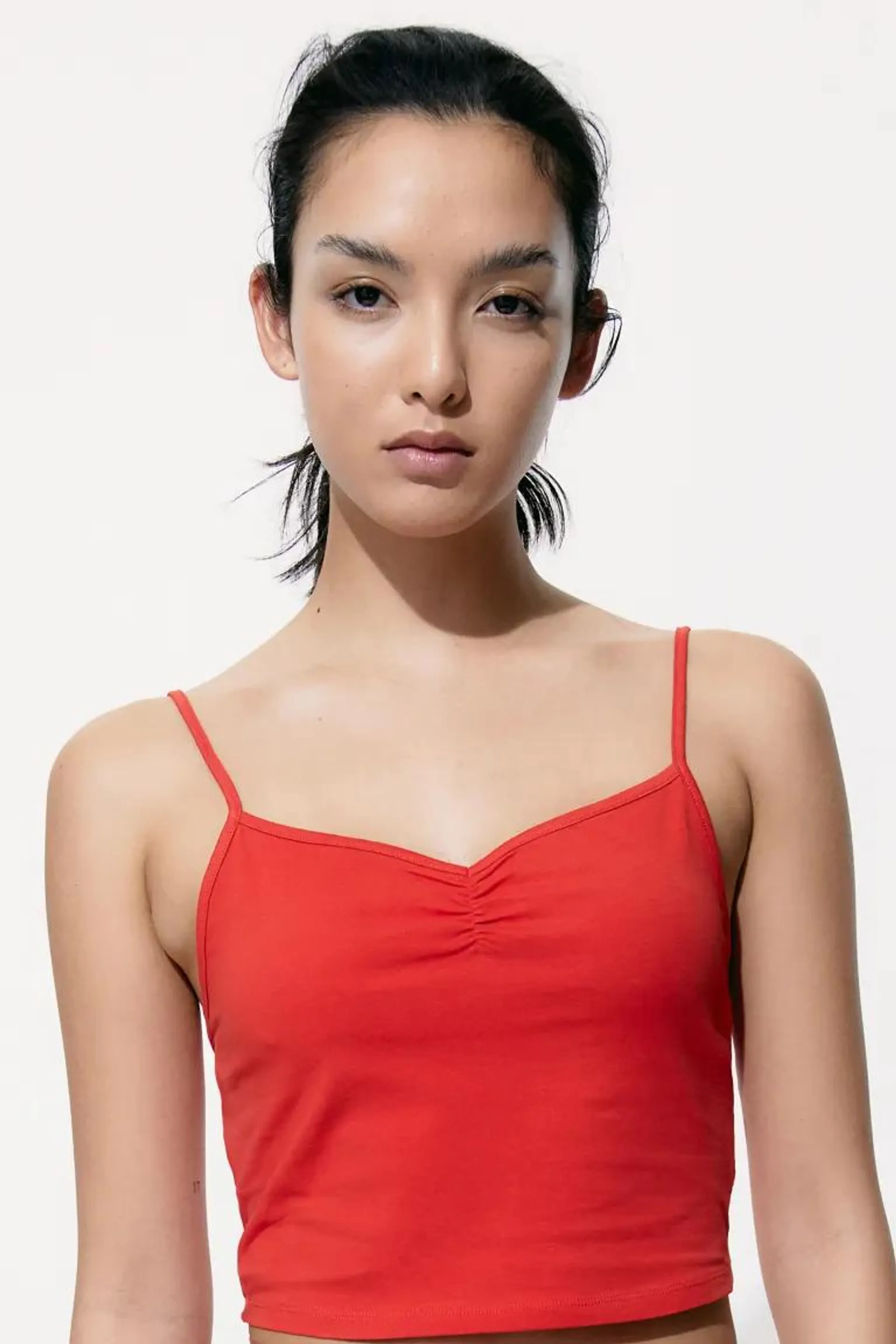 Cropped strappy top