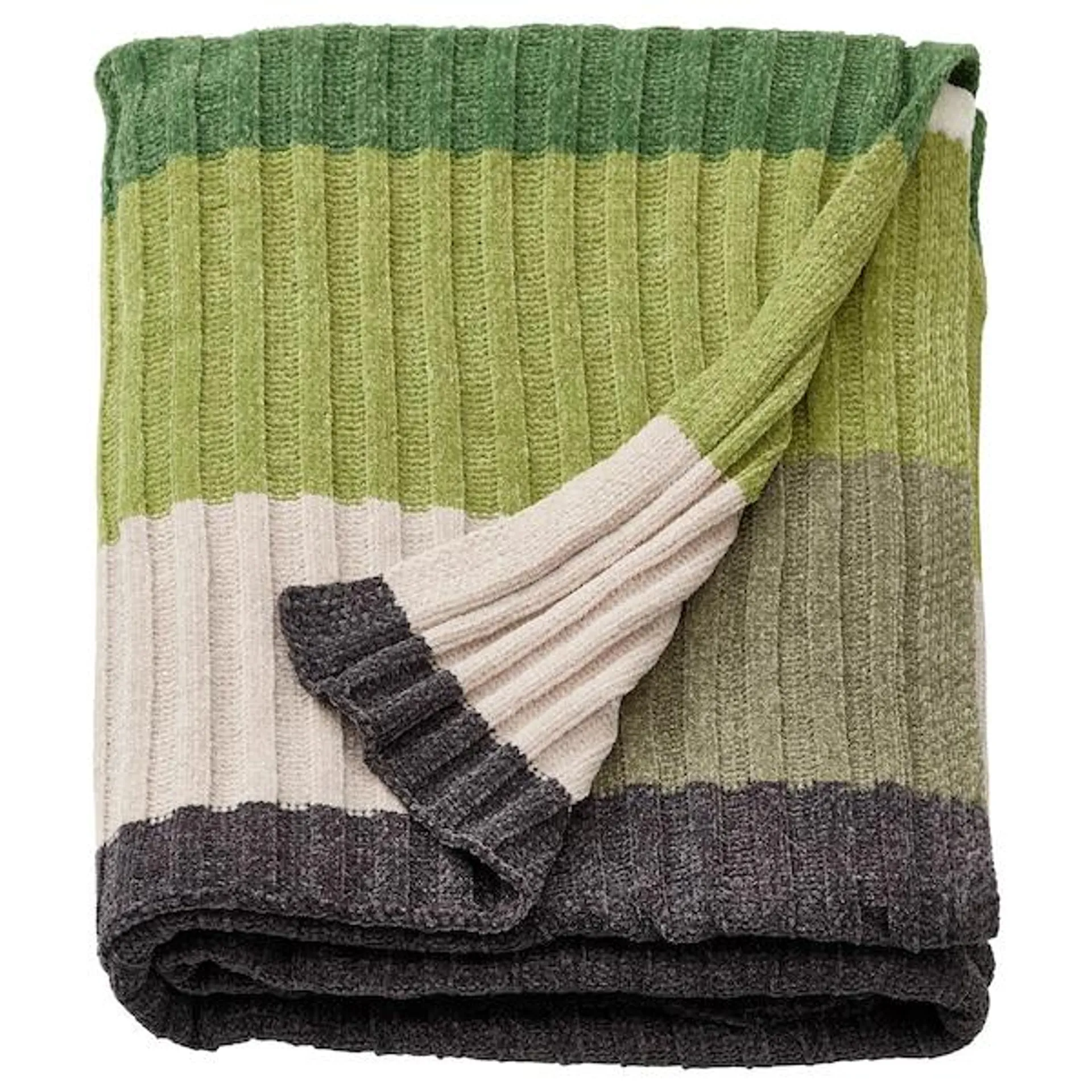 Throw, grey/green,