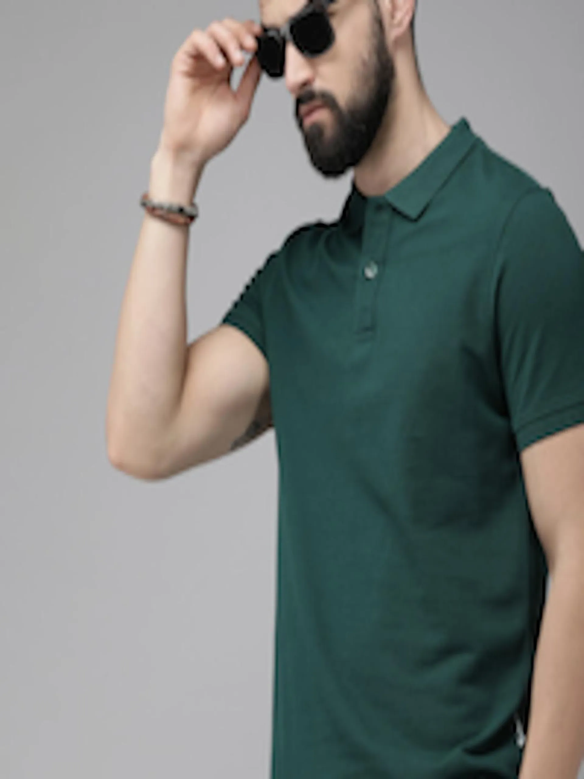 The Life Co. Men Pure Cotton Polo Collar T-shirt