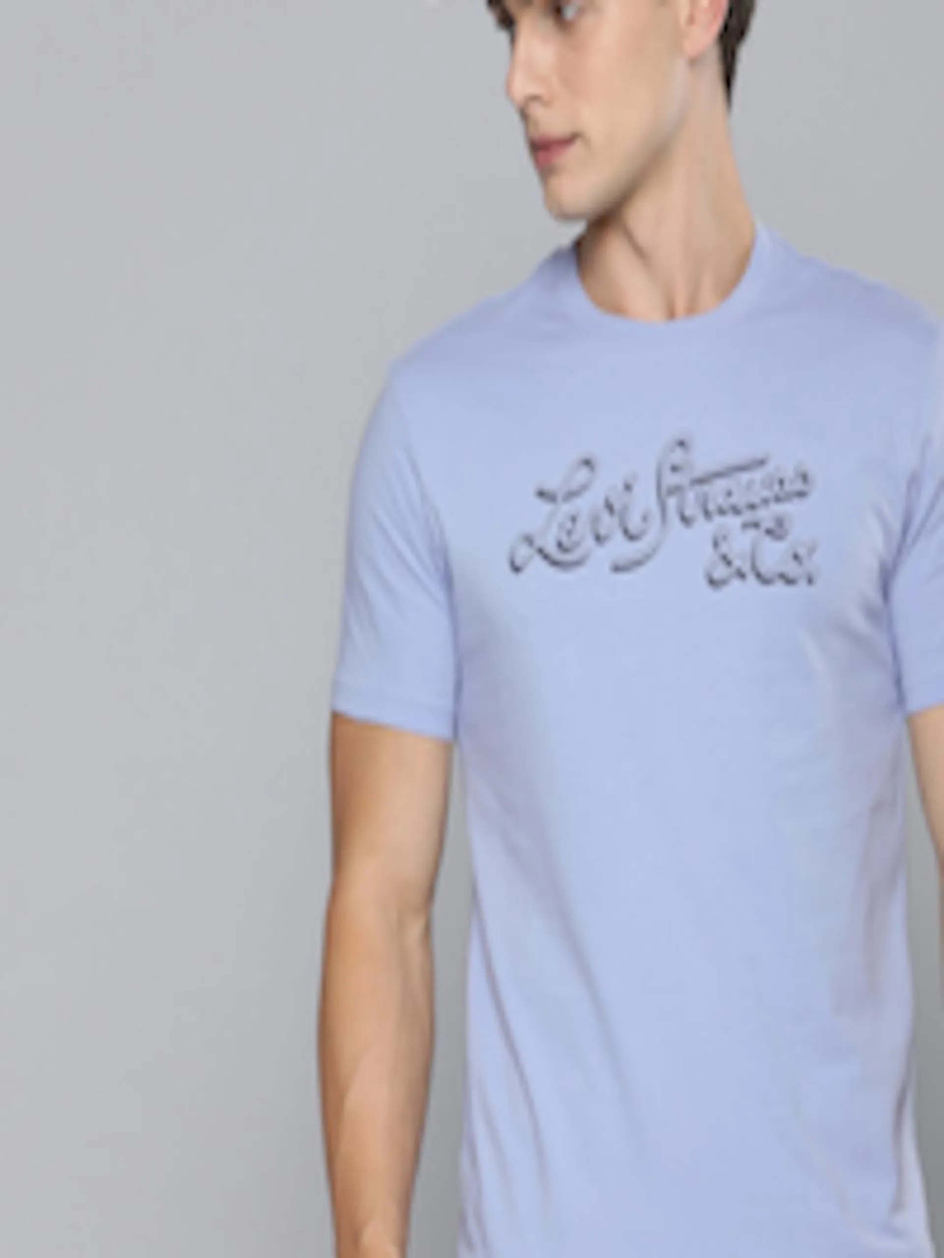 Men Typography Printed Pure Cotton T-shirt