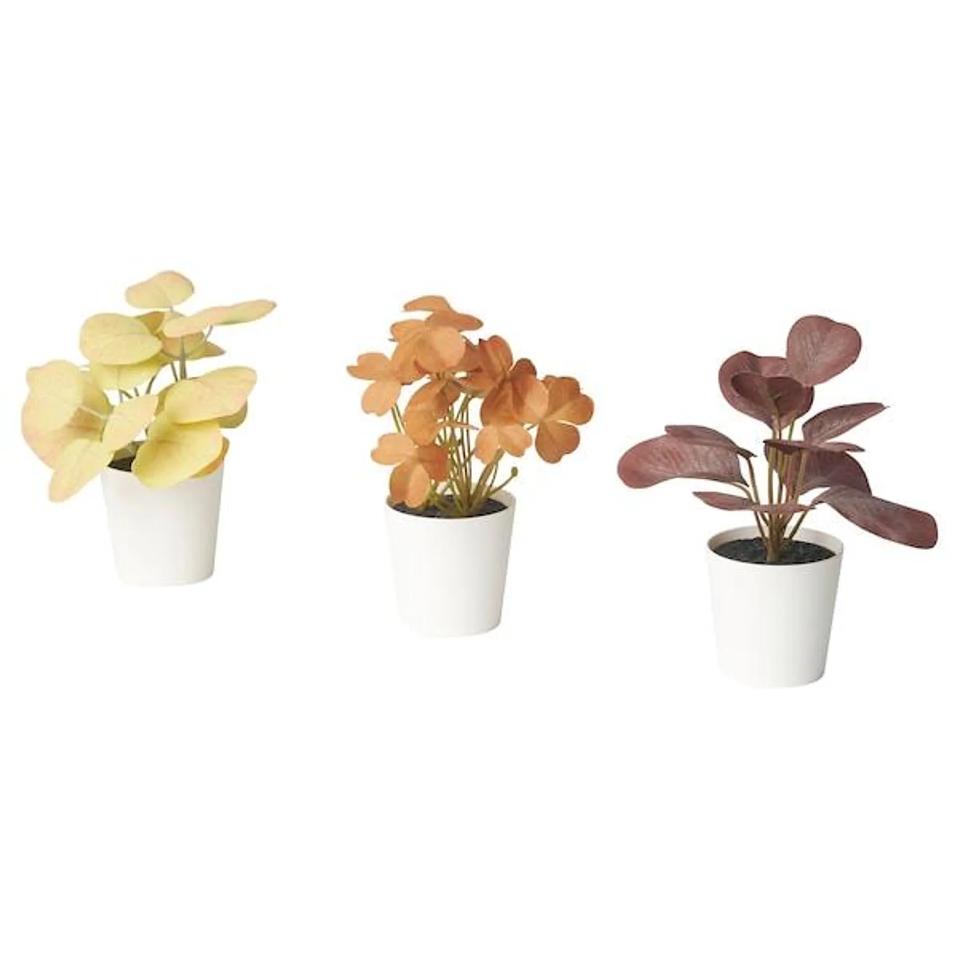 Artifi potted plant w pot, set of 3, in/outdoor leaves,