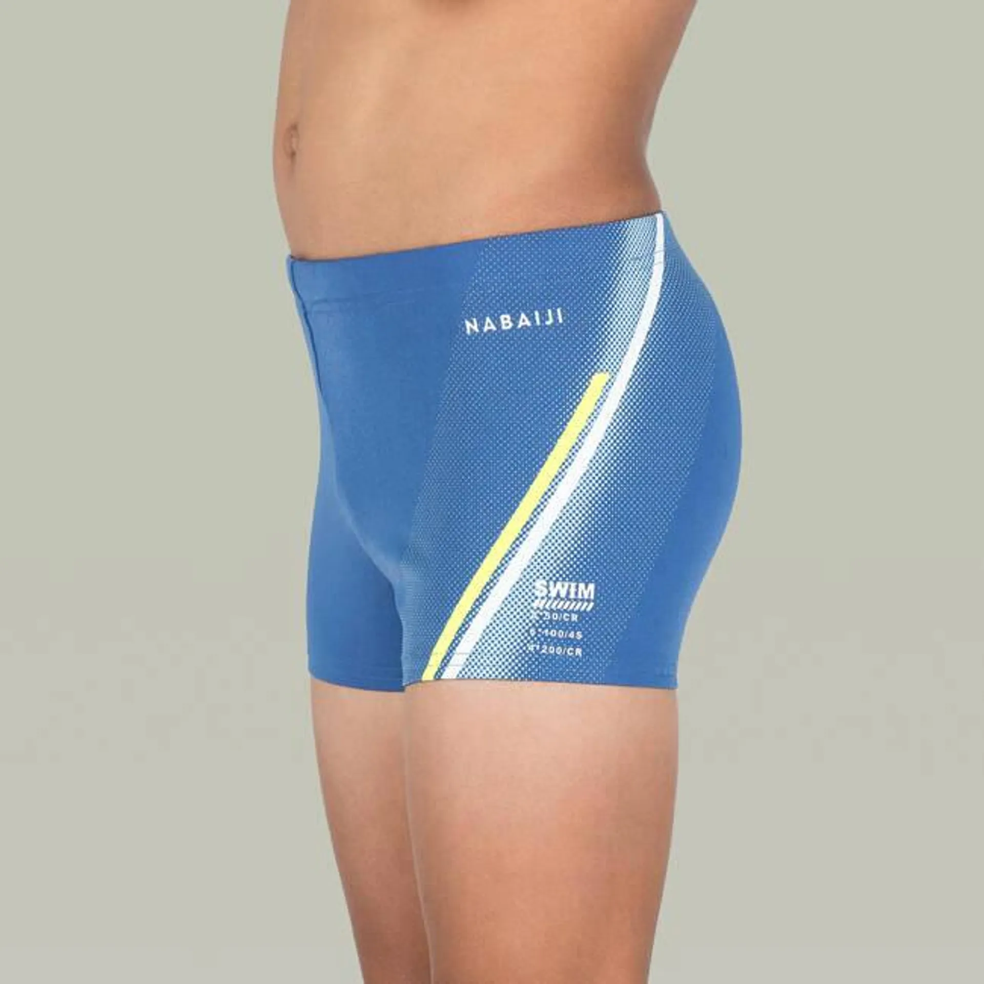 Boy Swimming Boxer Trunks with inner mesh lining - Blue/Yellow