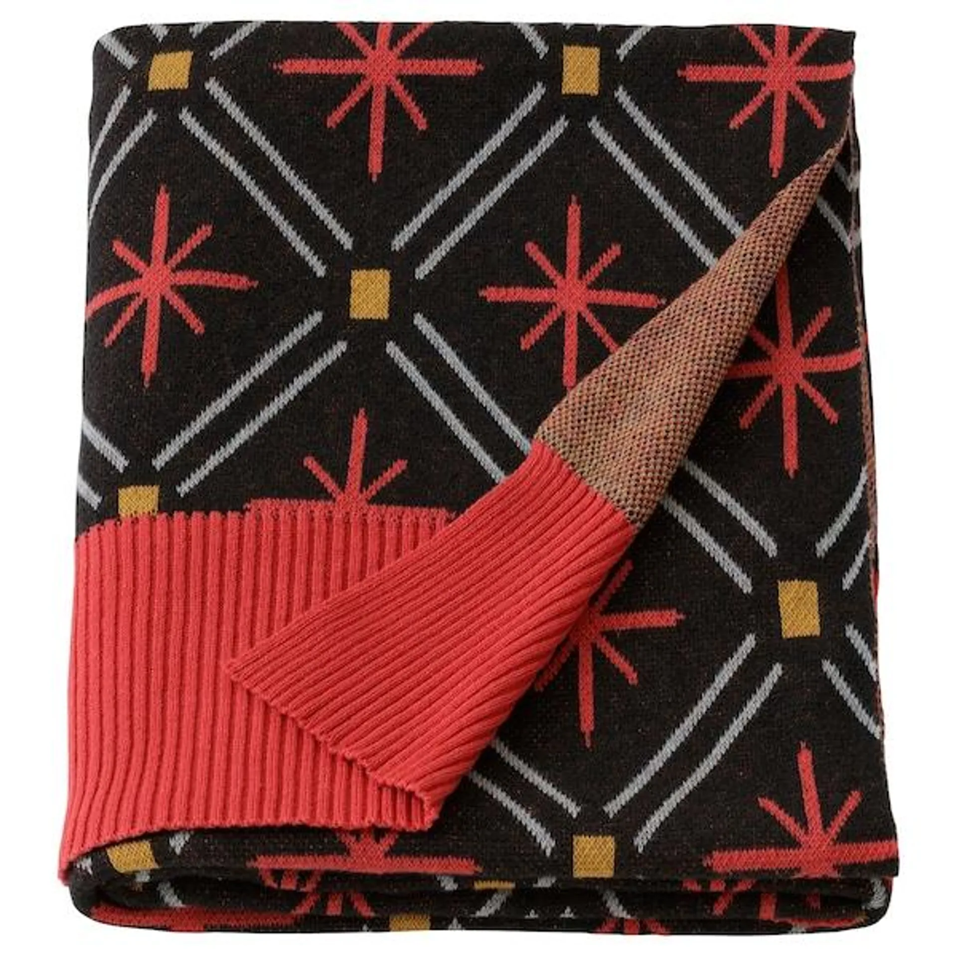 Throw, red/black,