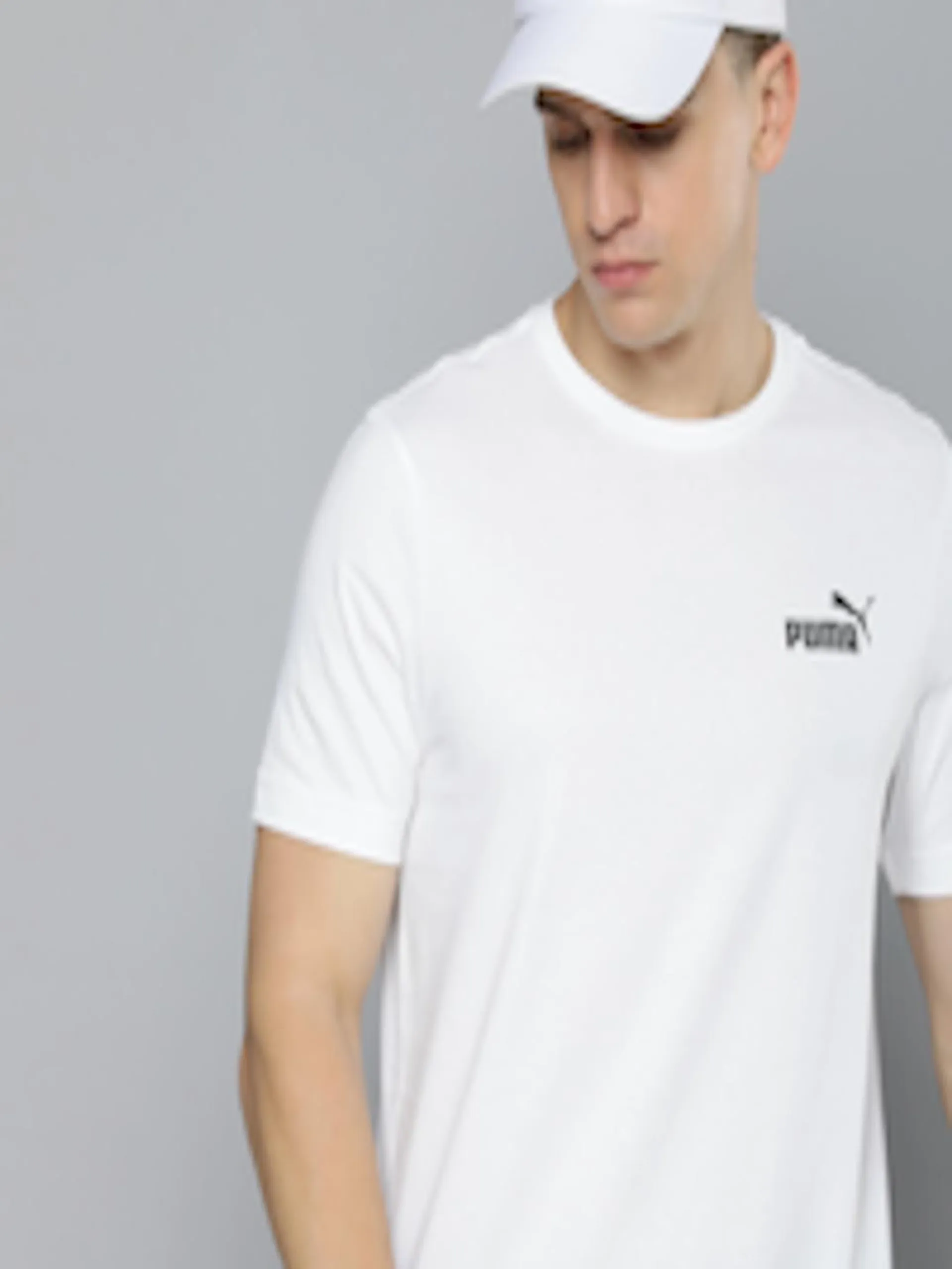 Men ESS Small Brand Logo Printed Pure Cotton T-shirt