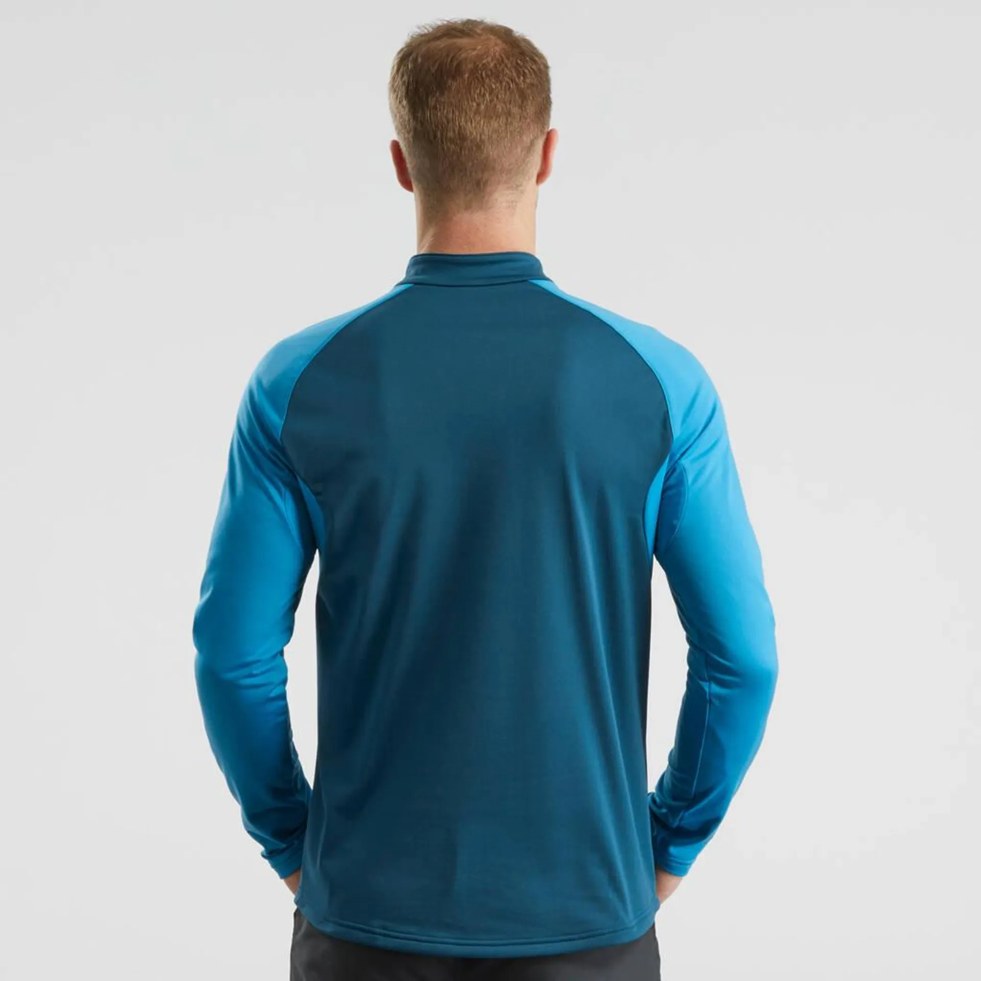 Men Hiking Long Sleeved Warm T-Shirt SH100 Blue