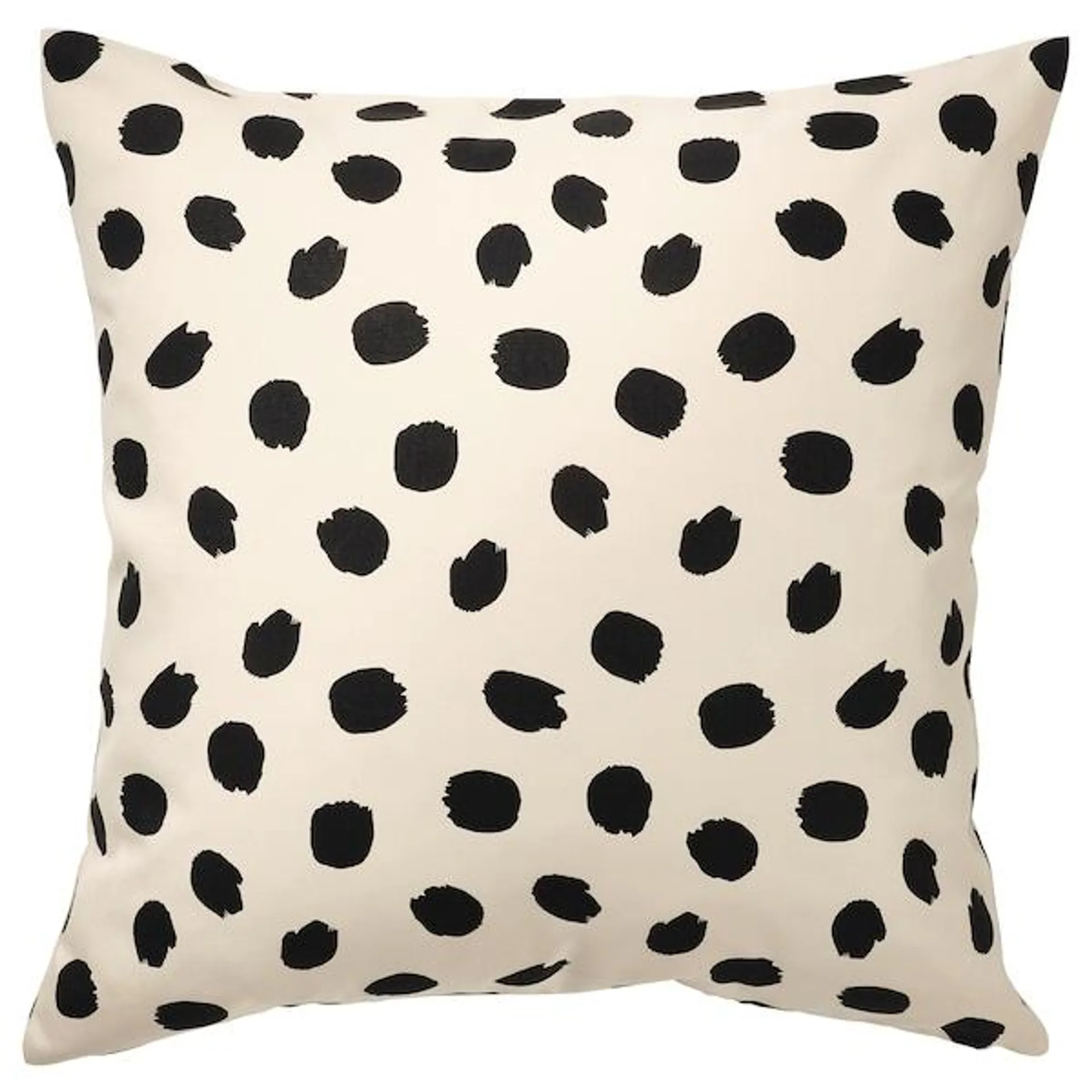 Cushion cover, off-white/dot pattern black,