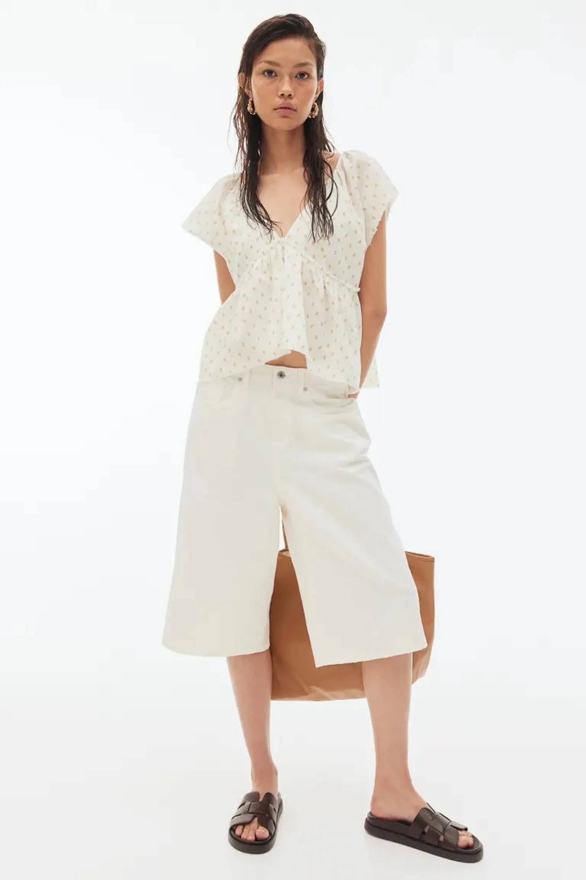 Crêpe peplum blouse