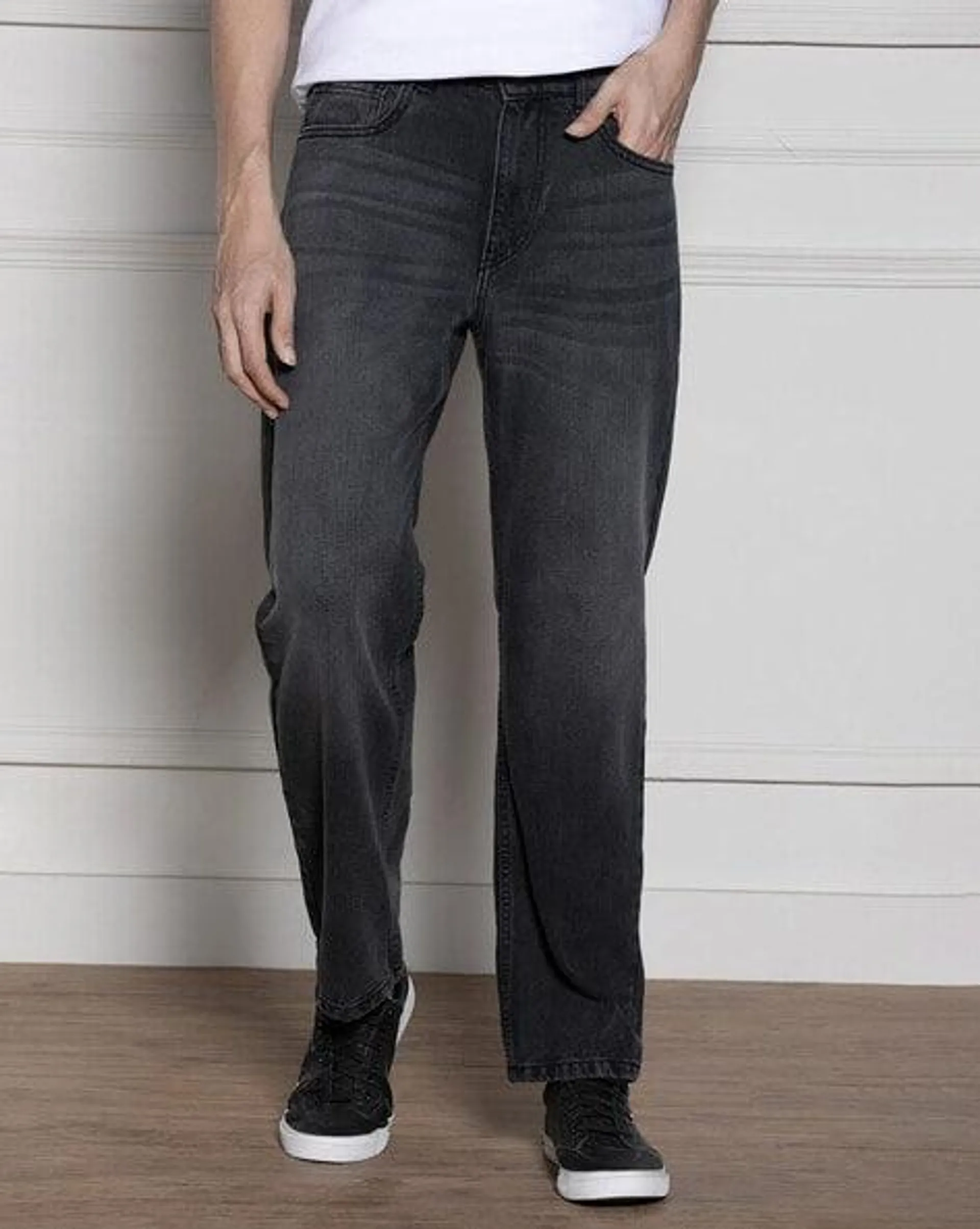 Men Relaxed Fit Jeans with Insert-Pockets