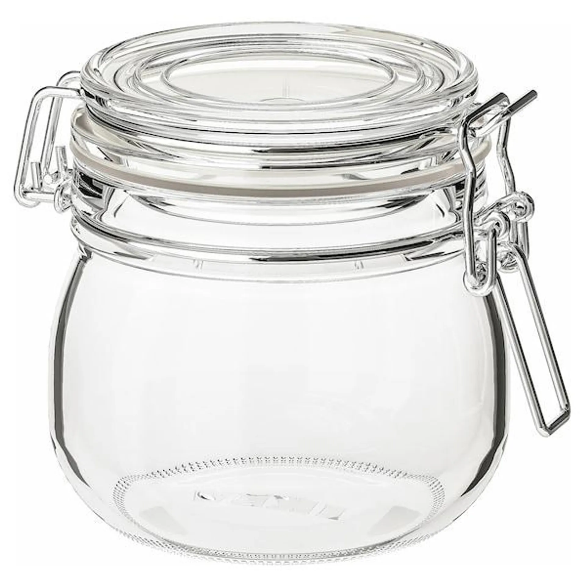 Jar with lid, clear glass,