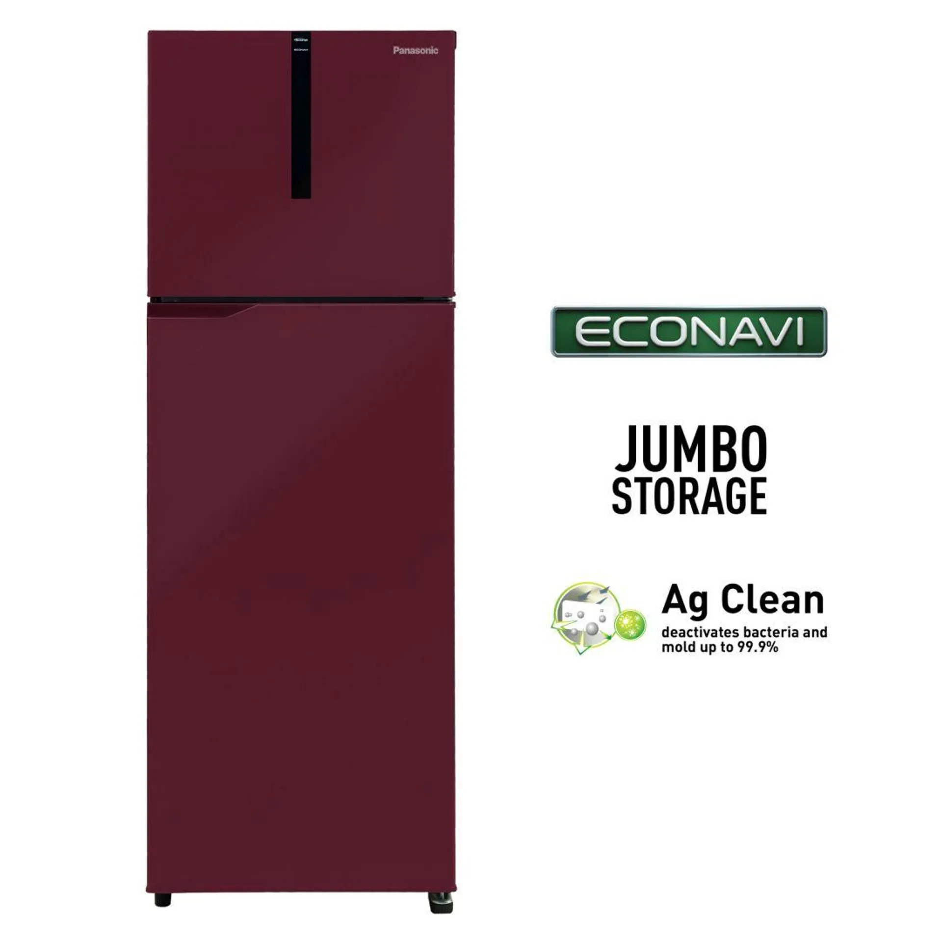 280L Double Door 2 Star AI Enabled Inverter Technology Frost Free Refrigerator (NR-TH292BPRN, Deep Wine, Jumbo Fresh Vegetable Basket, Net Capacity 256L)