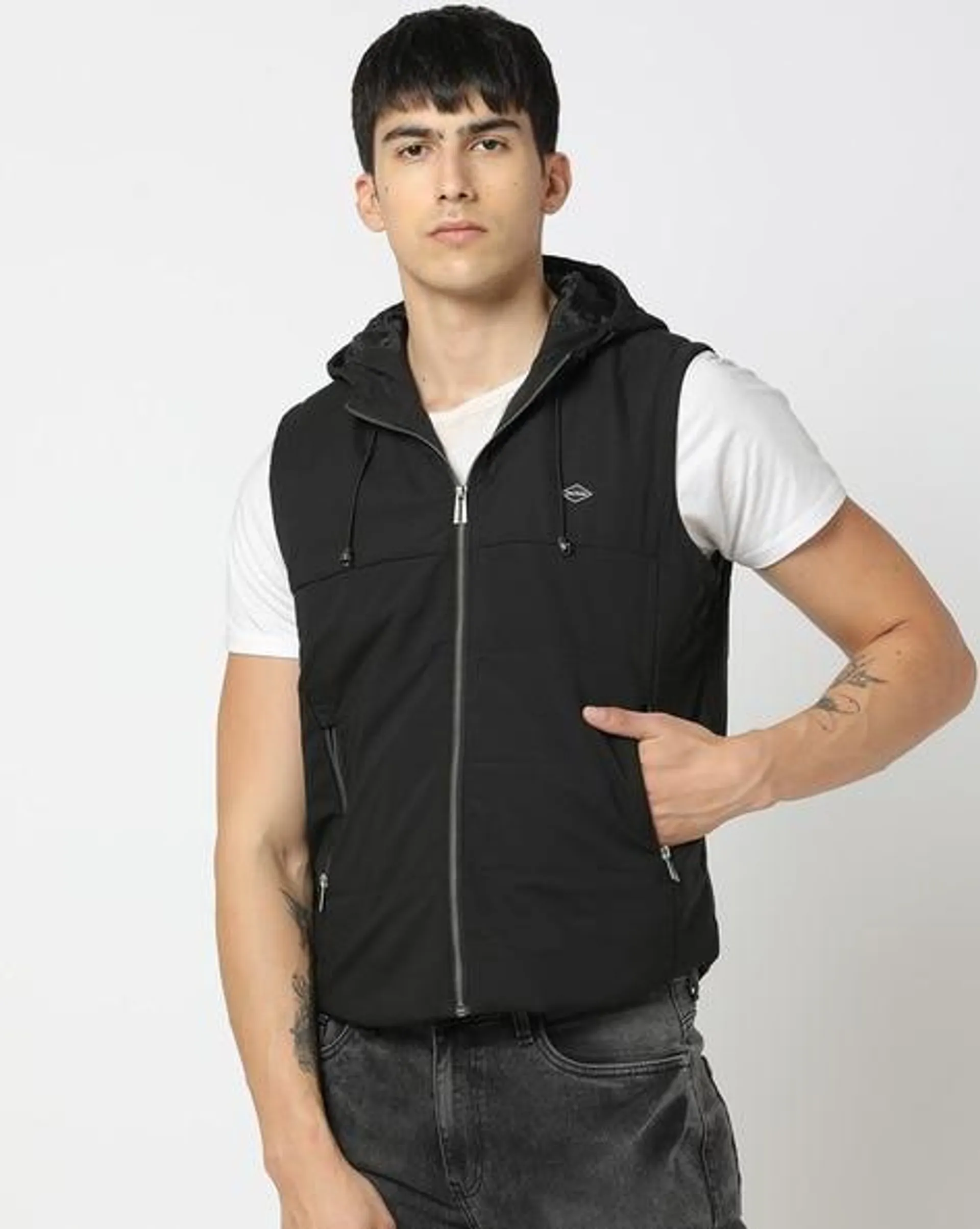 Slim Fit Hooded Gilet