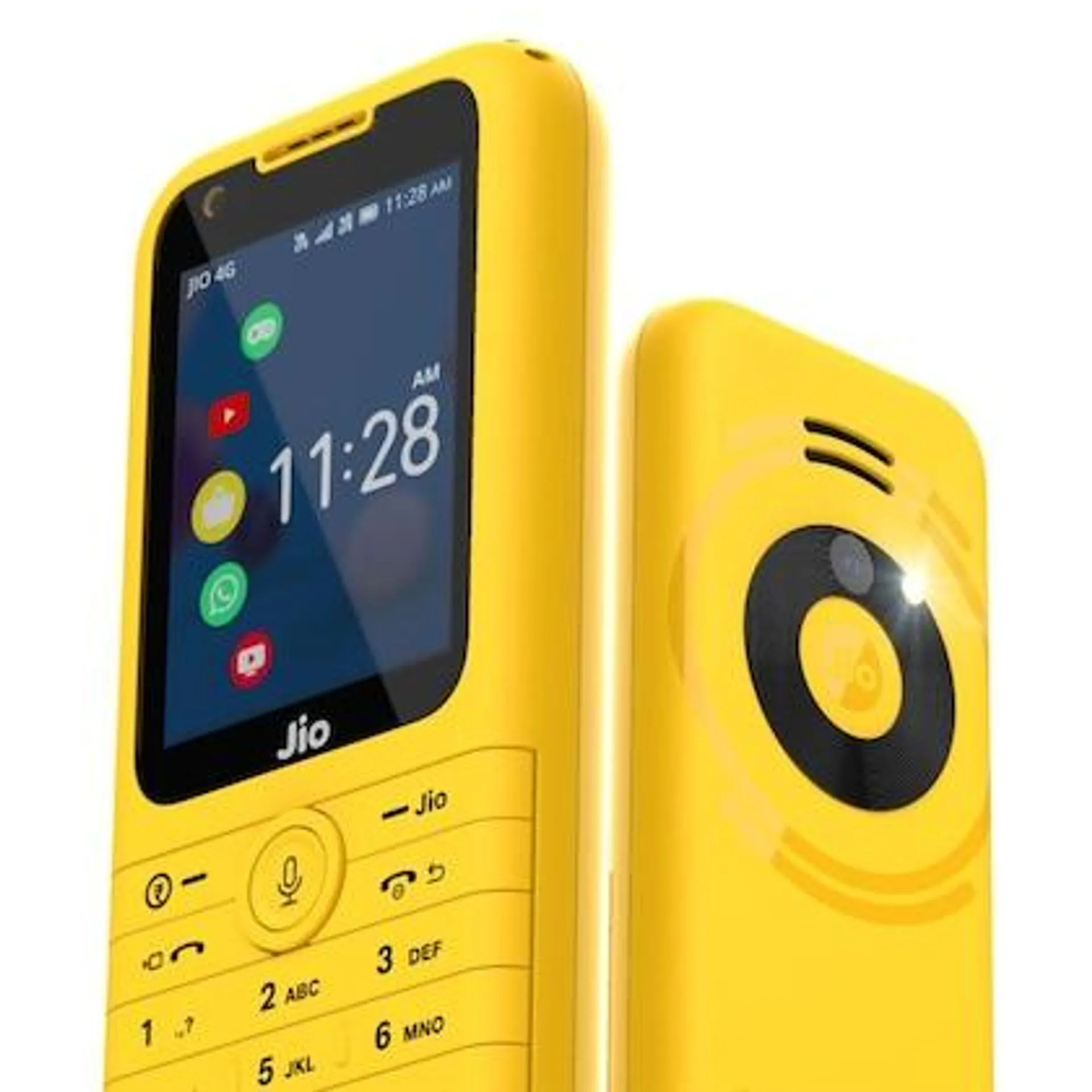 JioPhone Prima 4G Premium Design Phone with Youtube WhatsApp, Jio TV, JioCinema, JioSaavn, Jio Pay (UPI), Powerful 1800 mAh Battery, LED Torch, Digital Camera, Yellow, Locked for JioNetwork