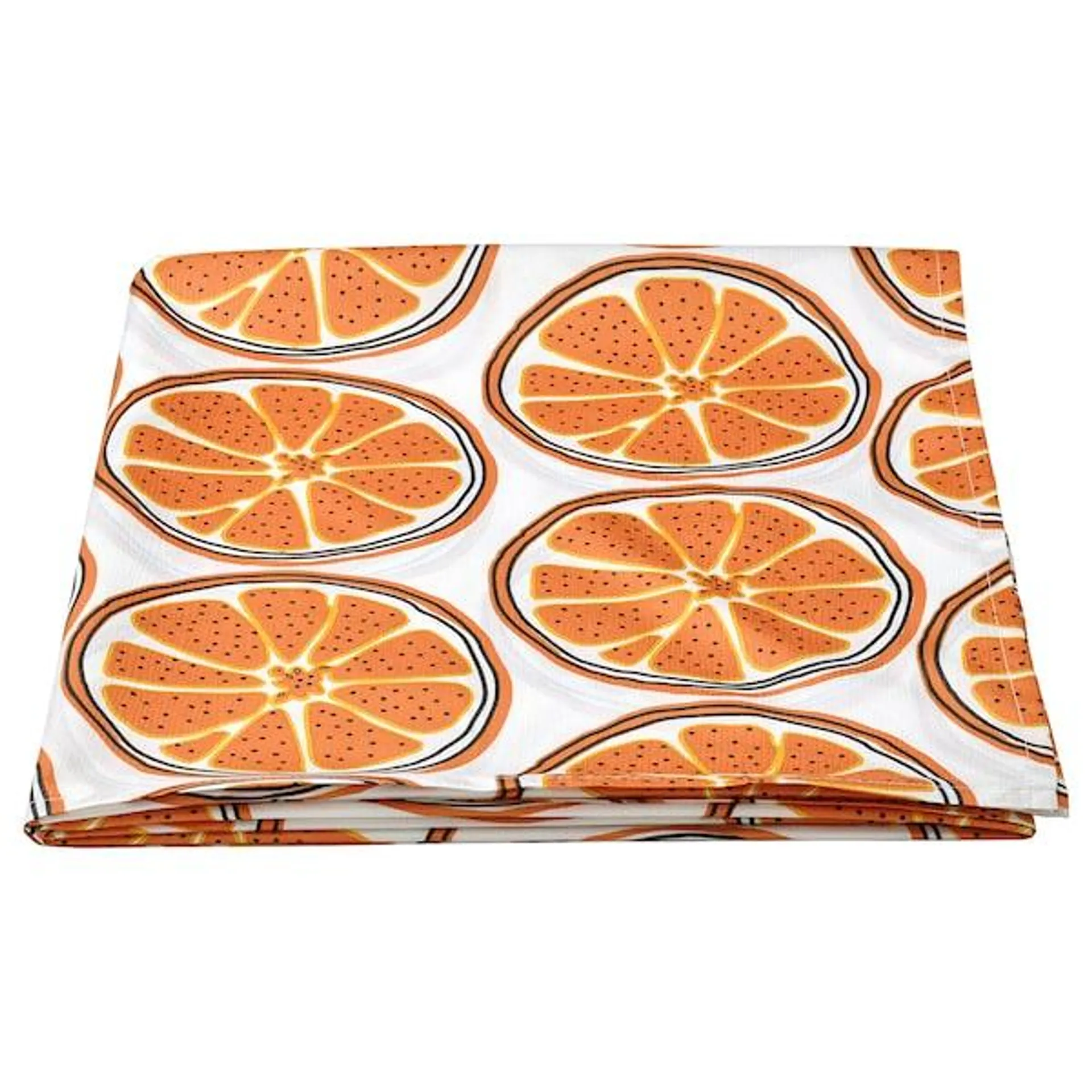 Tablecloth, patterned/off-white orange,