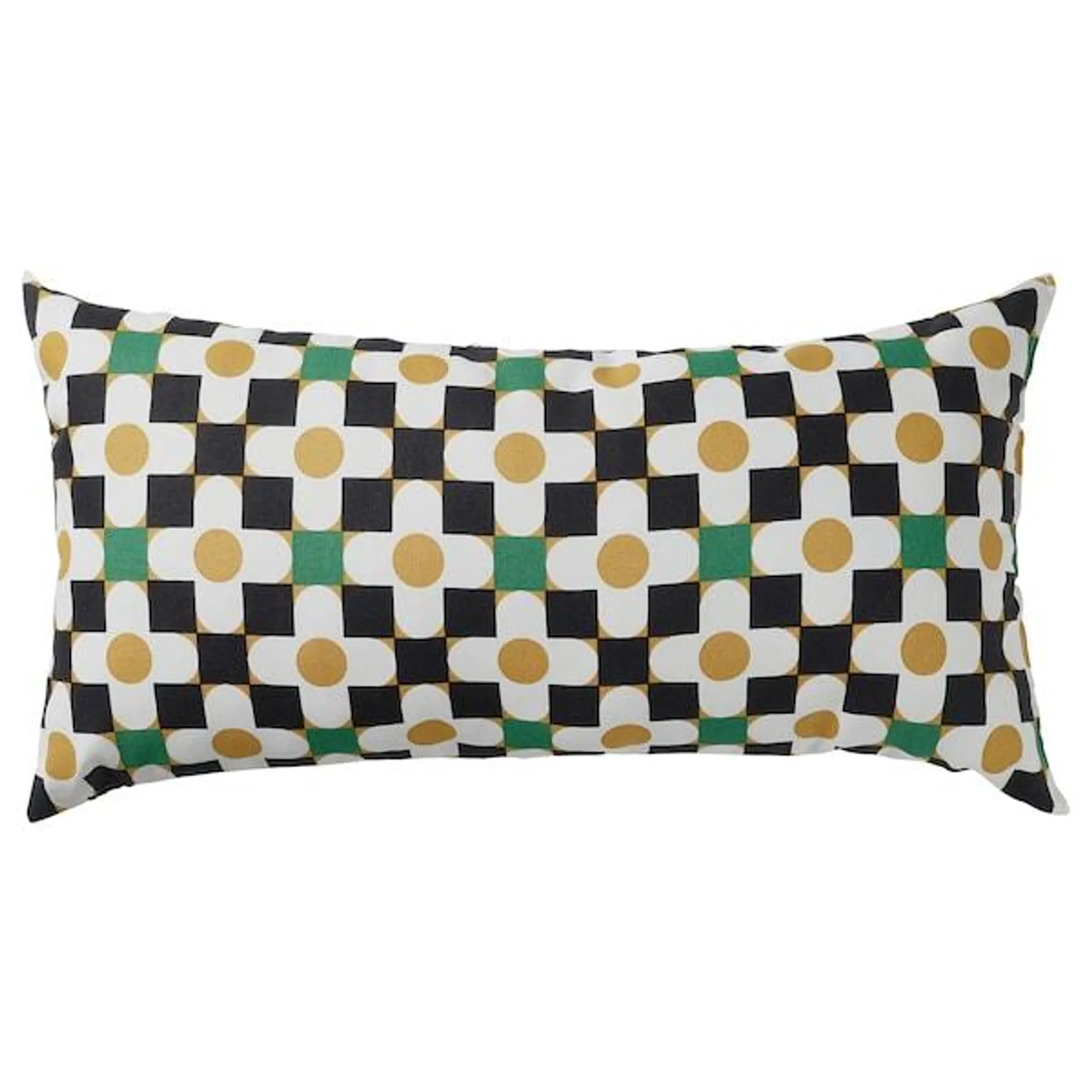 Cushion, white black/yellow,