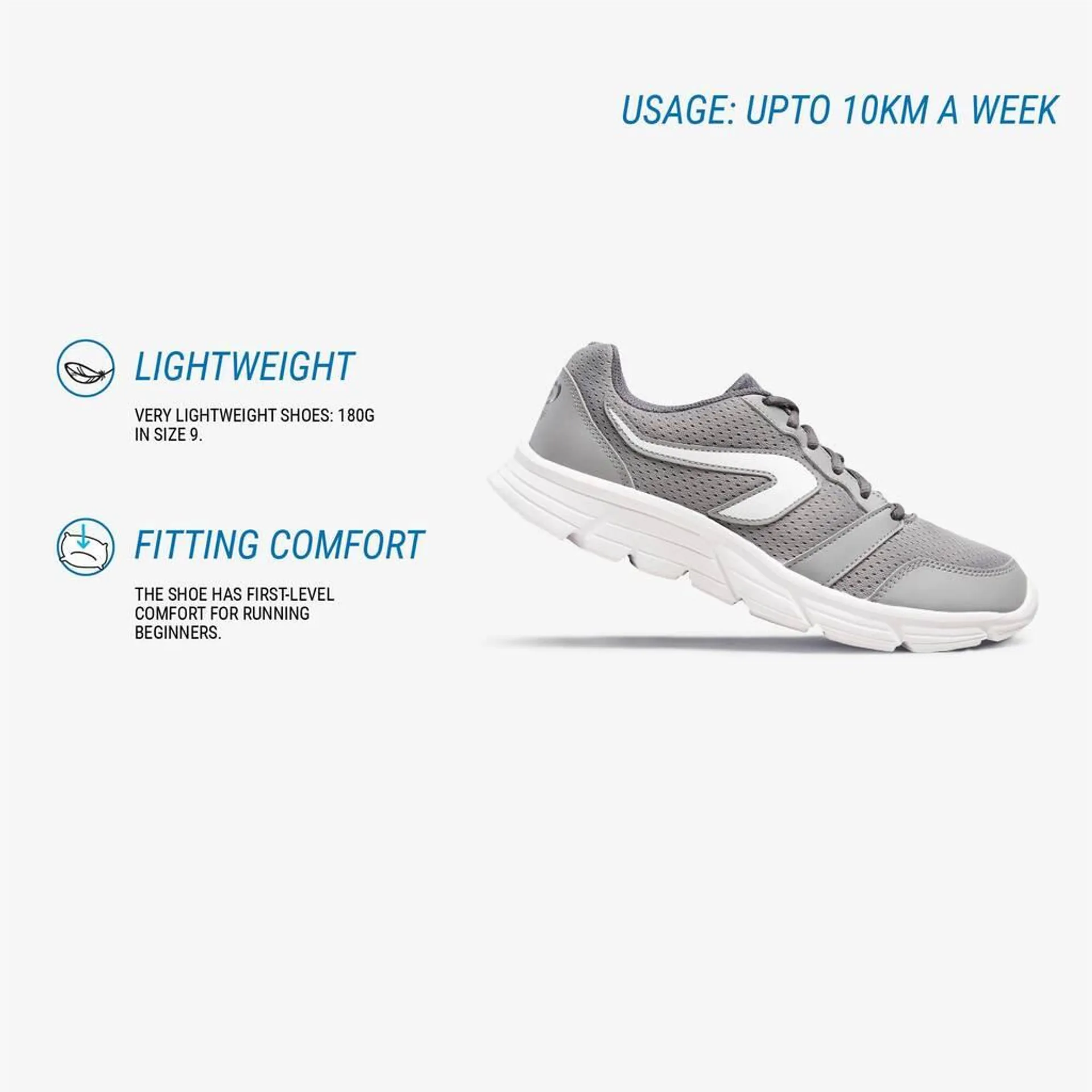 ULTRA LITE Men Running Shoes for Beginners- Grey