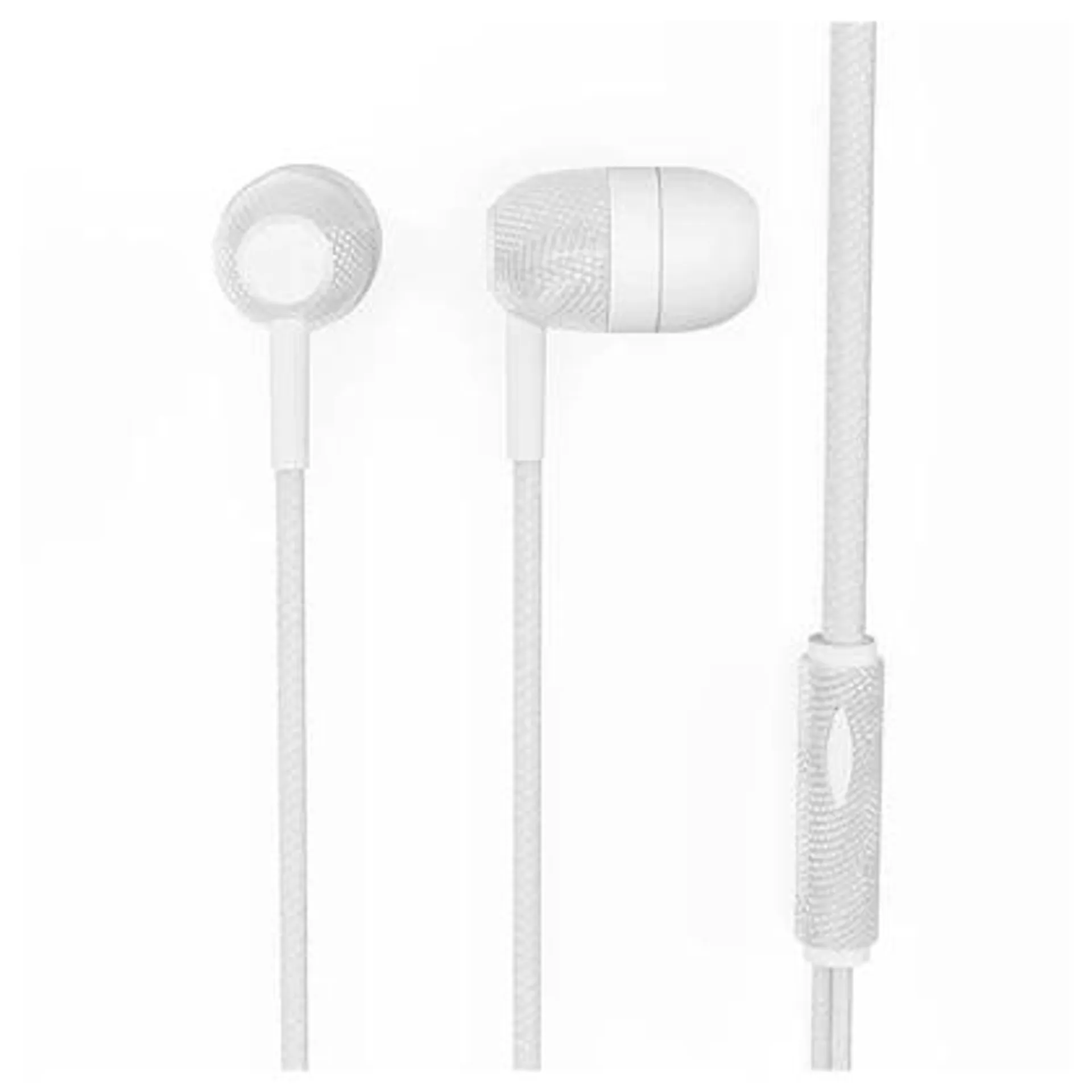 Hammer Nail In-Ear Wired Earphone, Super Deep Bass, Super Deep Bass, Balanced Natural Sound Buds, Built-in Mic, White