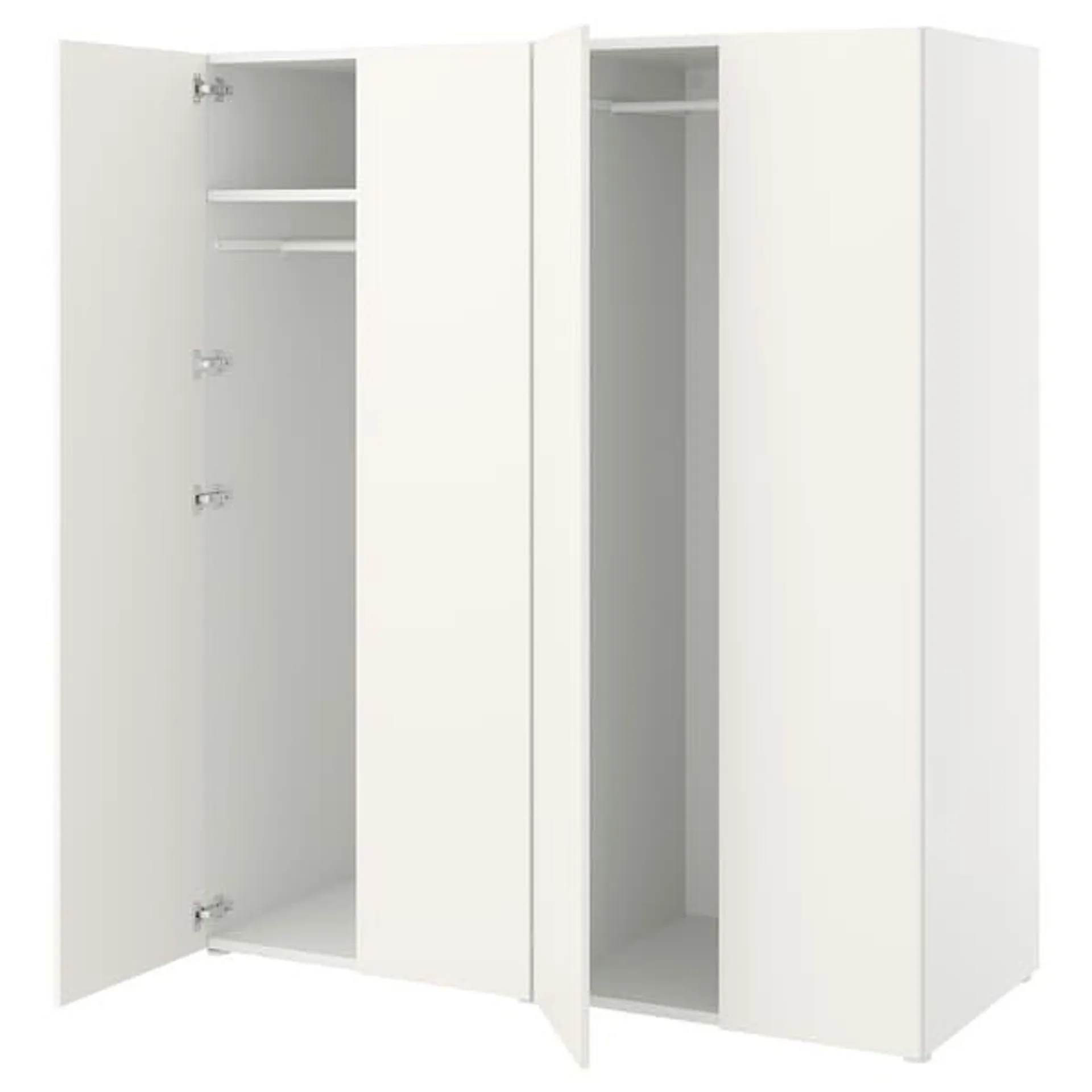 Wardrobe with 4 doors, white/Fonnes white,