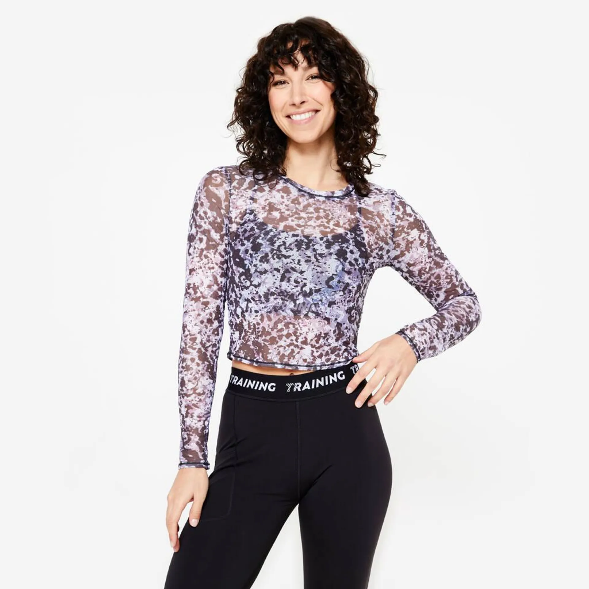 Long-Sleeved Cropped T-Shirt - Multicoloured