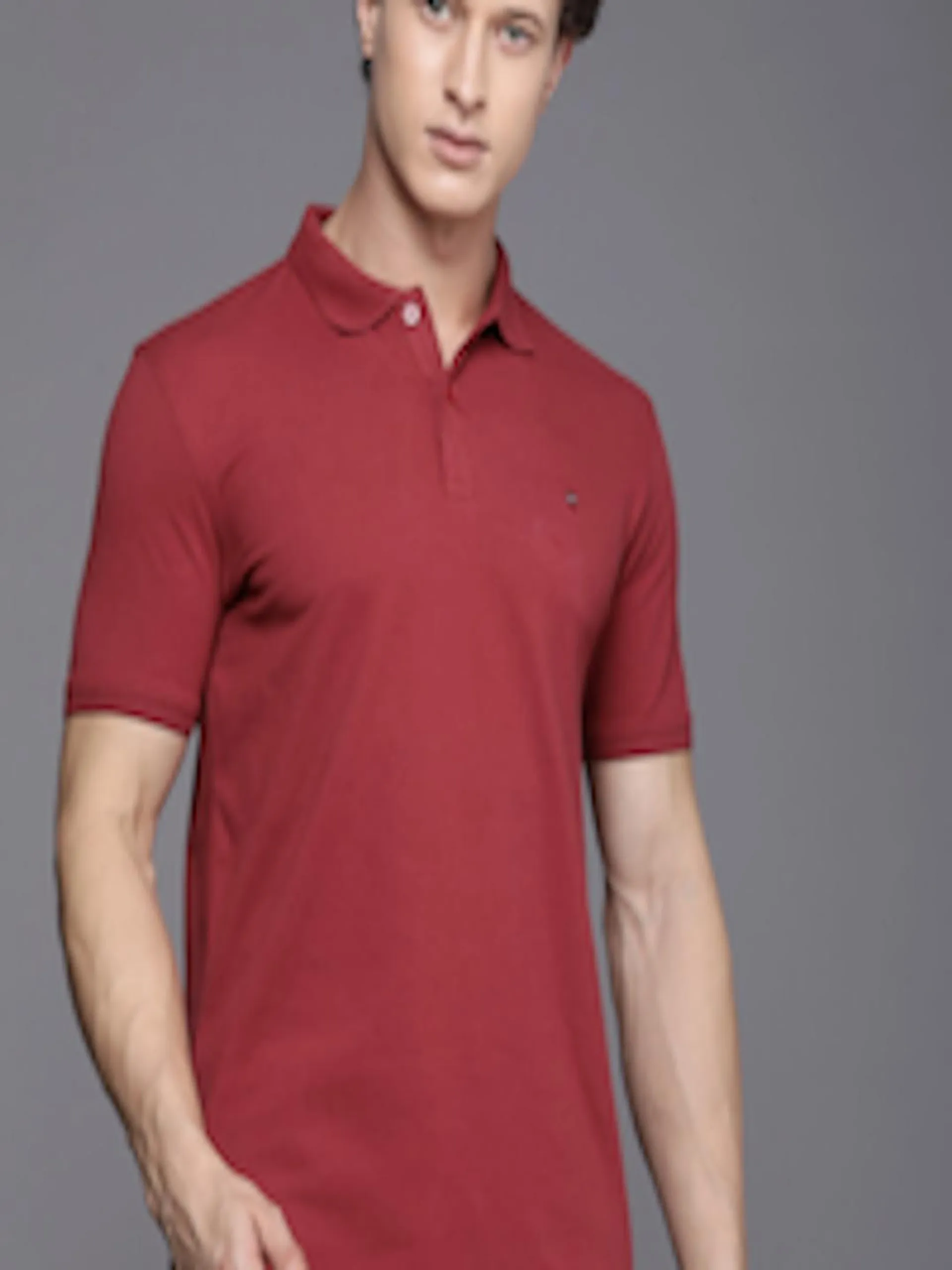 Polo Collar Pure Cotton Slim Fit T-shirt