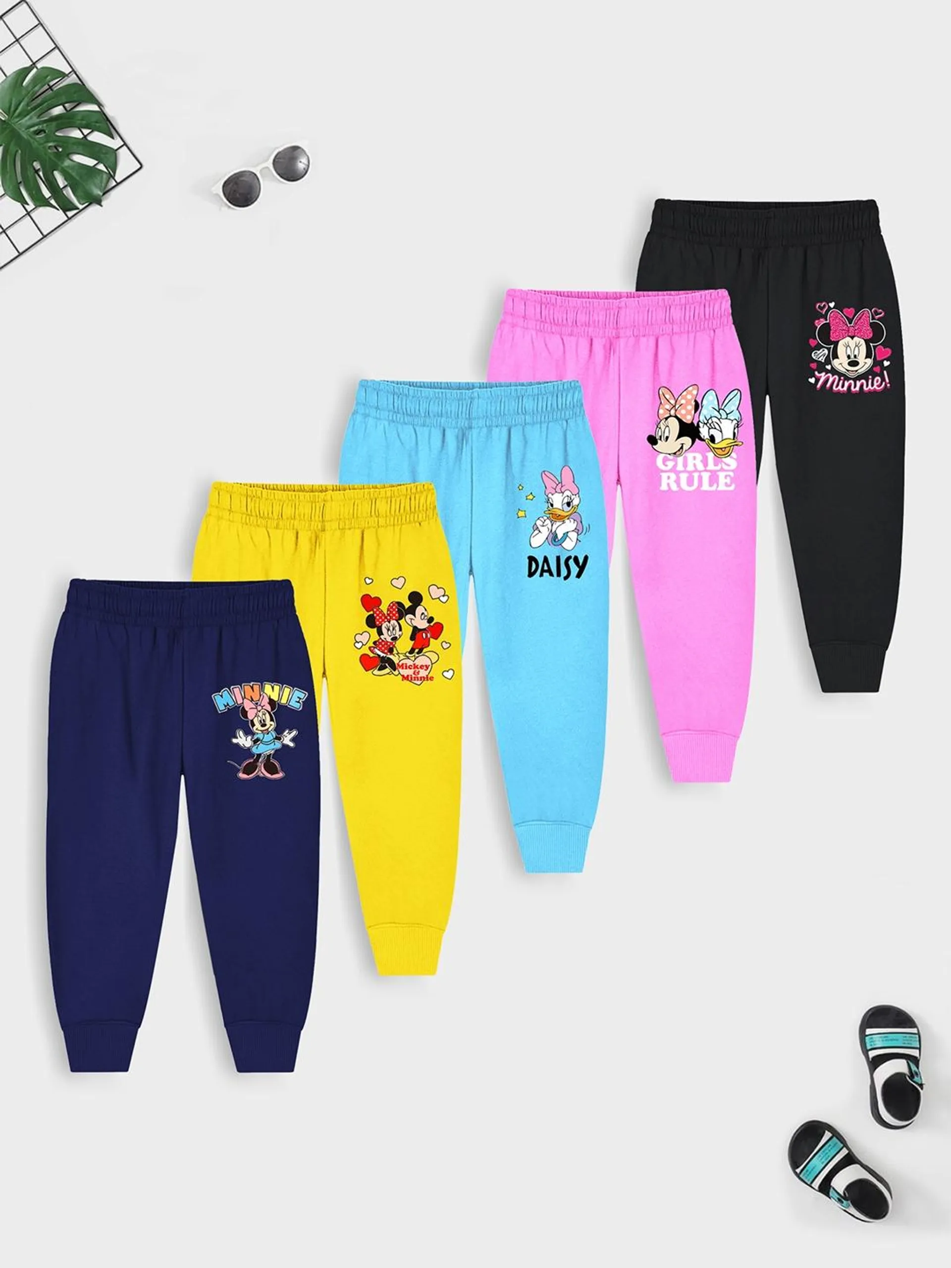 Pack of 5 Infant Girls Printed Joggers