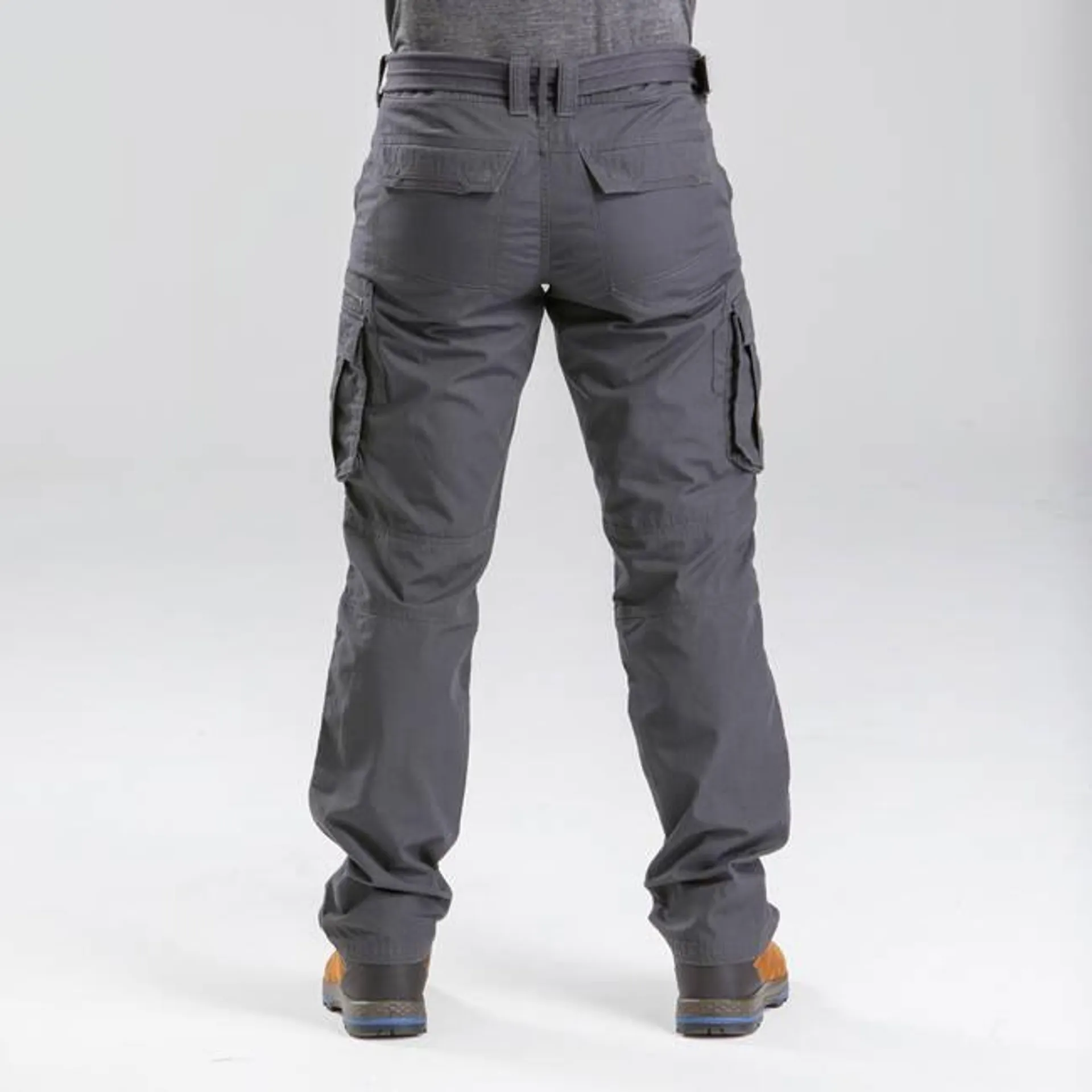 Men Straight Fit Durable Cargo Pant Grey - Travel 100