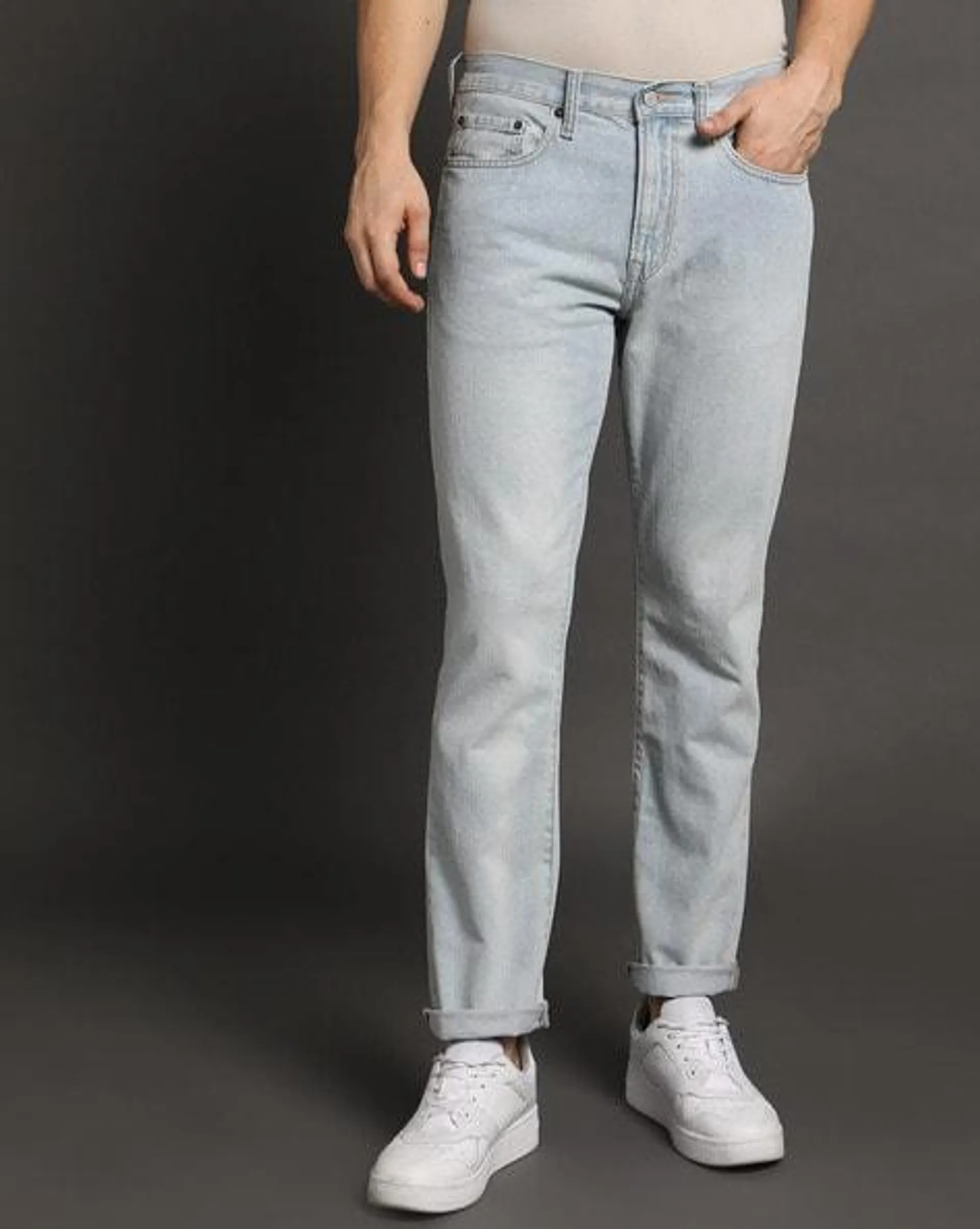 Men Mid-Wash Slim Fit Jeans