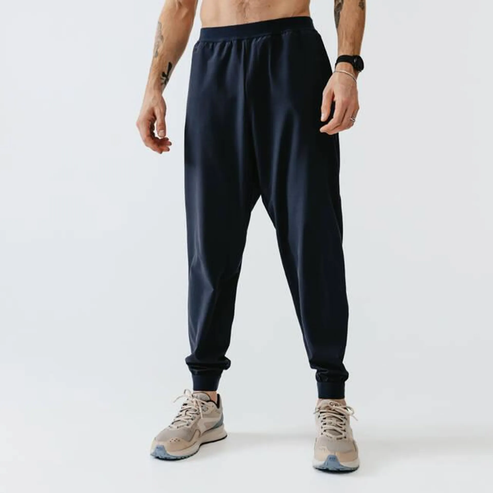 Quick Dry, 3 Pocket, Jog Fit-Mens Running Trackpant Dark Blue