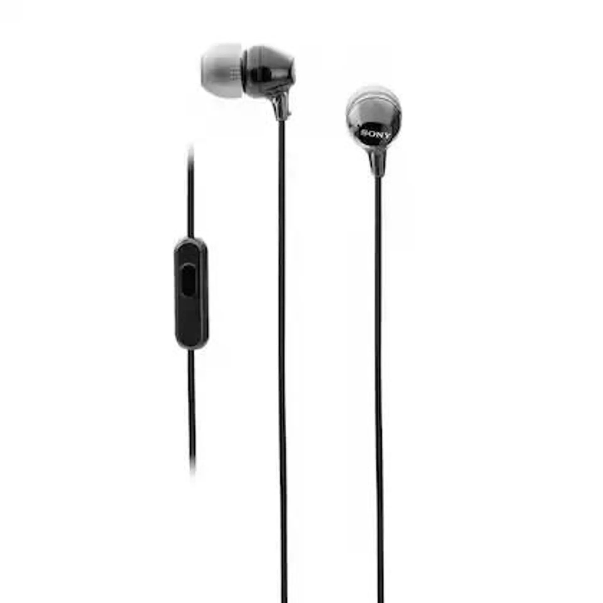 Sony MDR-EX14AP Wired Earphone with Mic, Secure-fitting silicone earbuds with 1 Year warranty(Black)