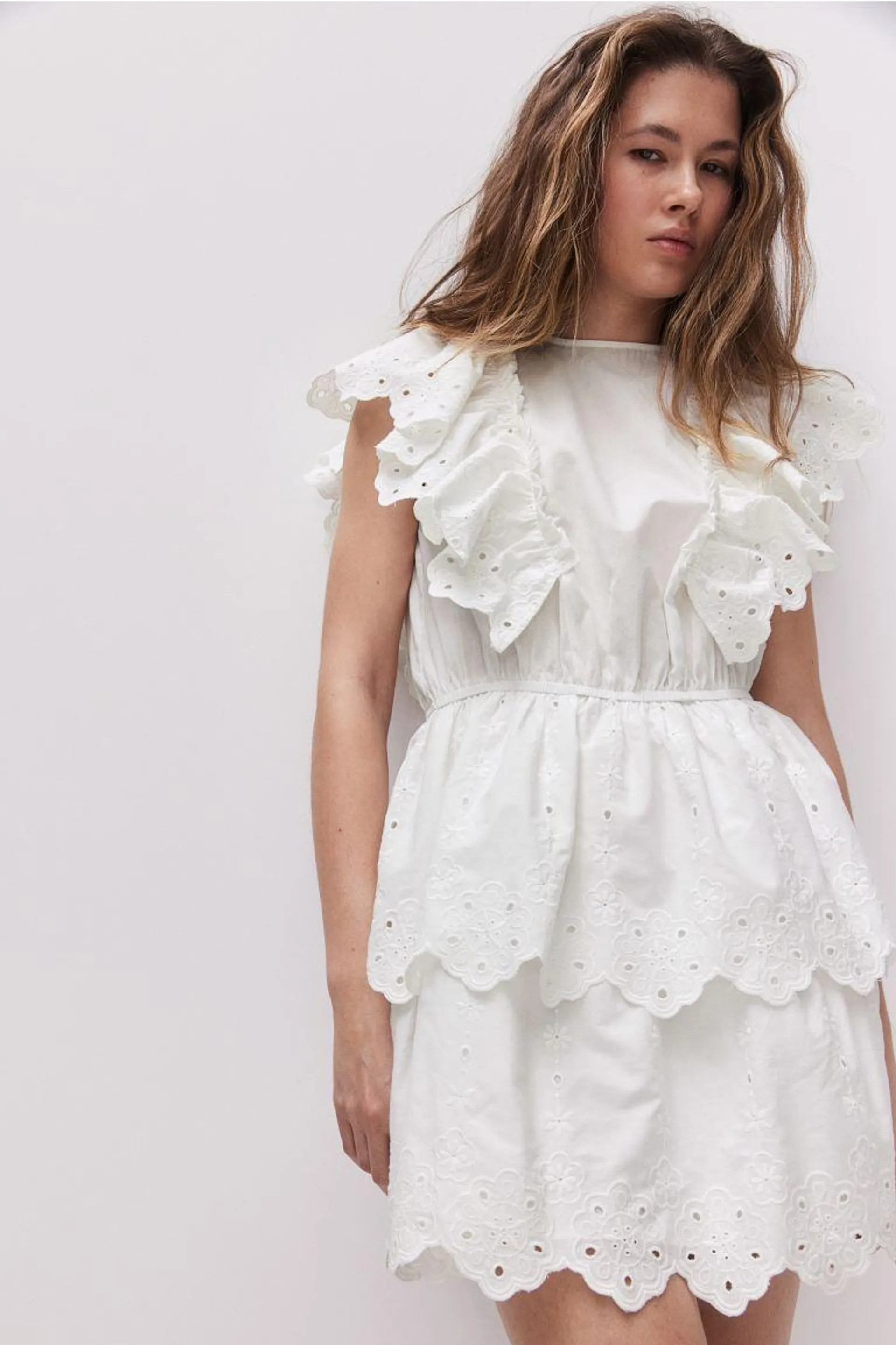 Robe volantée en coton