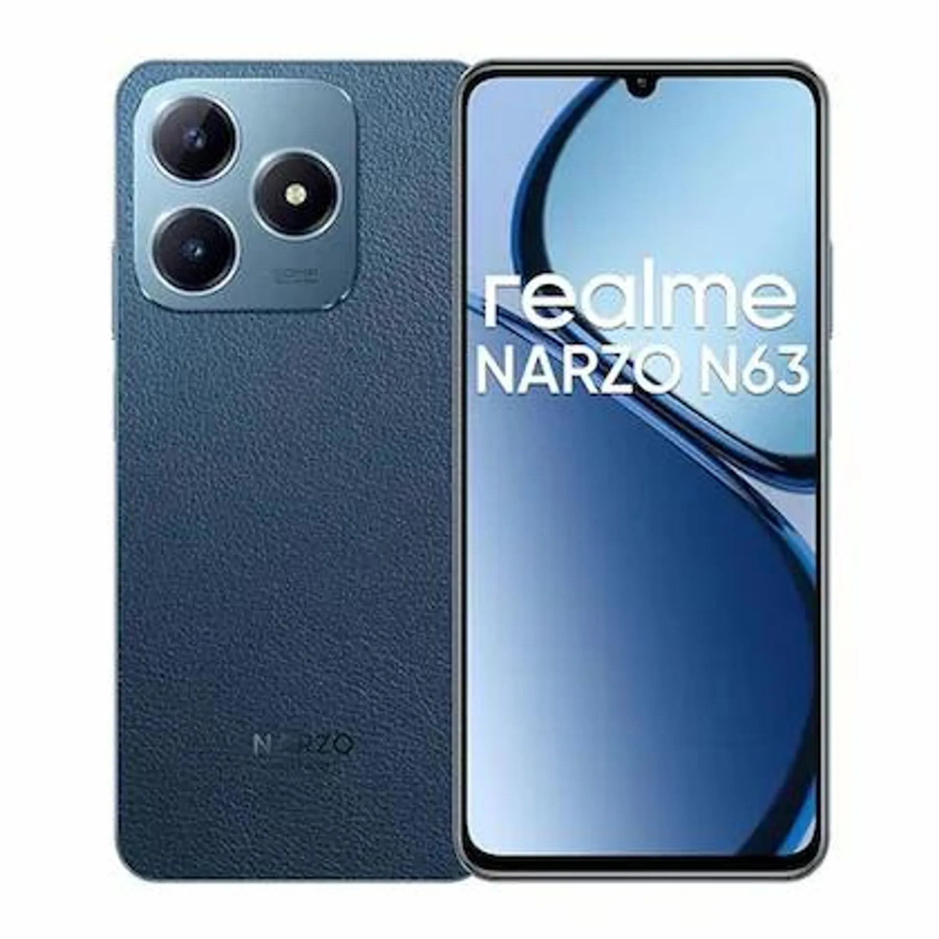 Realme Narzo N63, 4GB RAM, 64GB ROM, Leather Blue, Smartphone