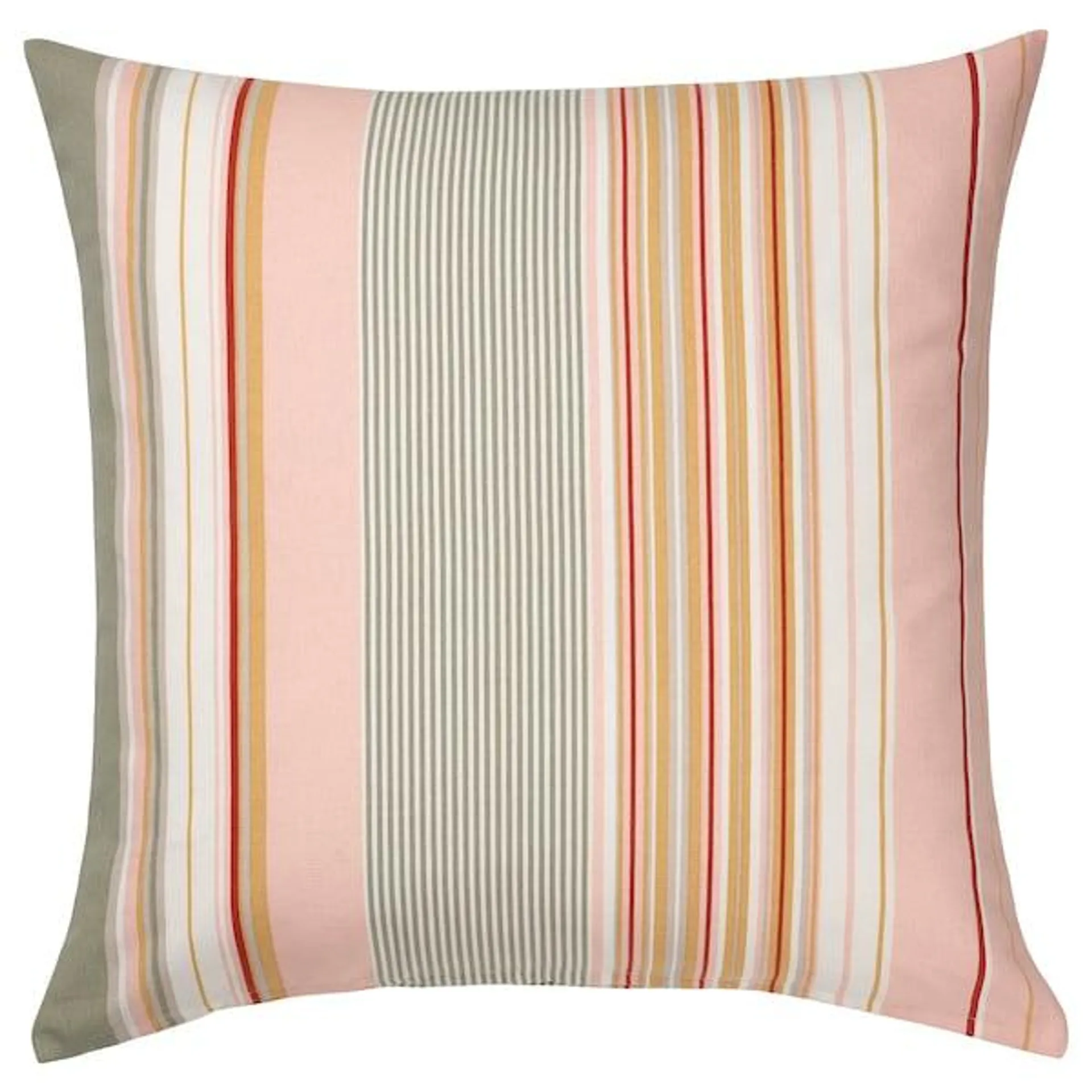 Cushion cover, pink multicolour/striped,