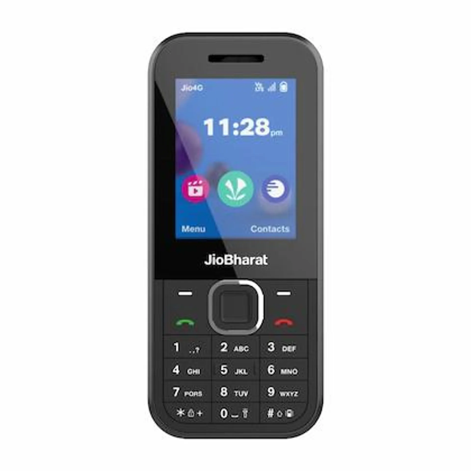 JioBharat B2 4G Keypad Phone with JioTV, JioCinema, Jio Chat, JioSaavn, JioPay (UPI), Powerful Battery (2000 mAh), LED Torch, Digital Camera, Black, Locked for JioNetwork