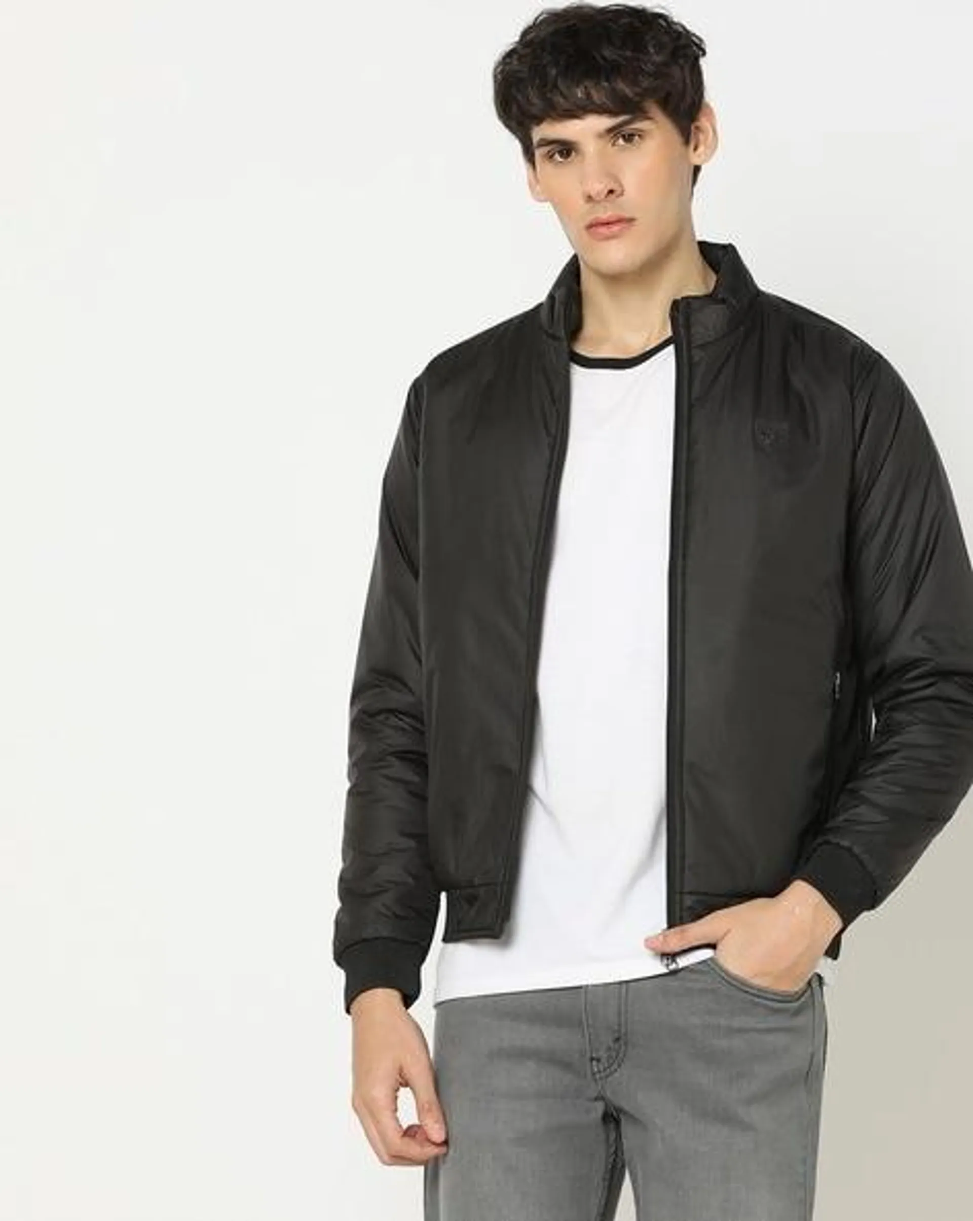 Regular Fit Zip-Front Jacket