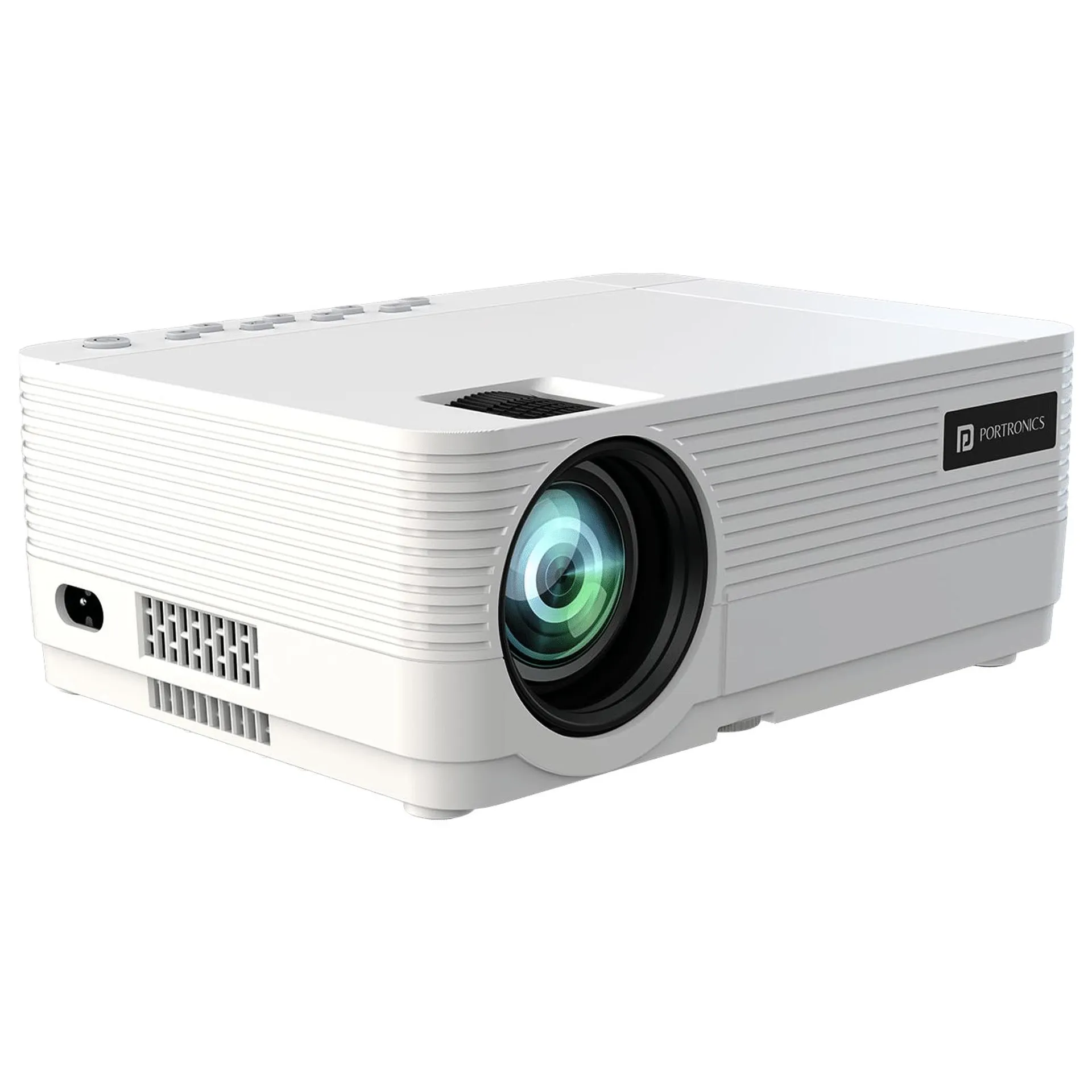 PORTRONICS Beem 420 Full HD LED Projector (3200 Lumens, Bluetooth, USB, HDMI, Seamless Screen Mirroring, POR 1985, White)