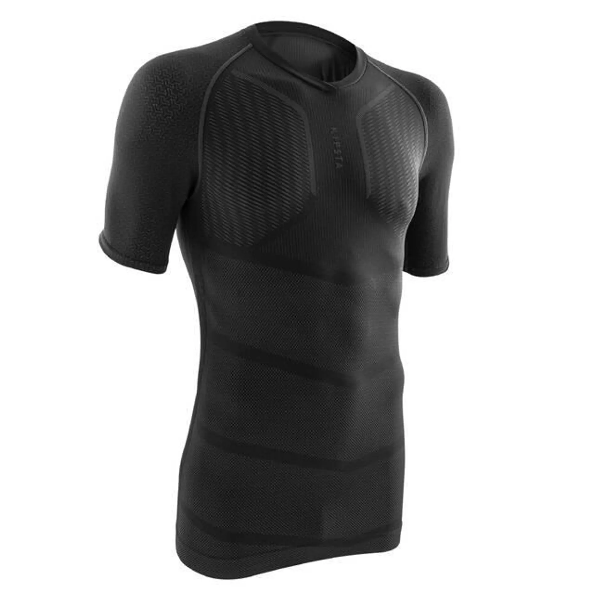 Adult Football Short Sleeve Compression Base Layer Tight Keepdry 500 Black