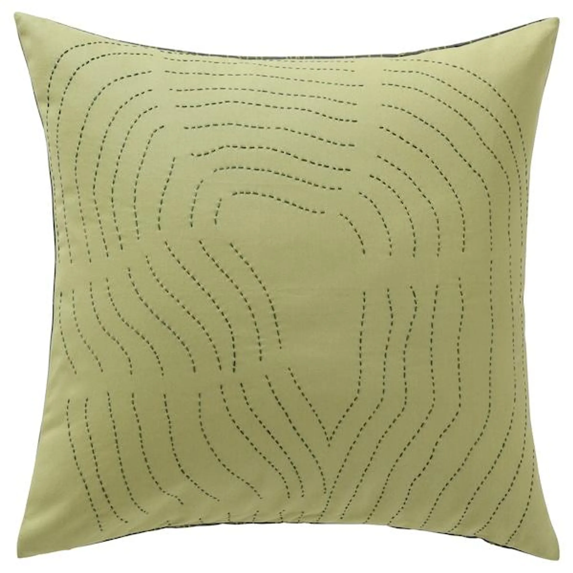 Cushion cover, green/embroidery,