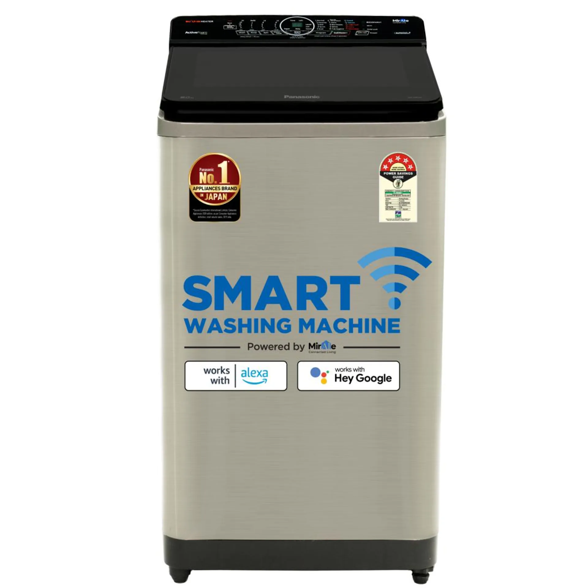 8 Kg Wifi Built-In Heater Fully-Automatic Top Loading Smart Washing Machine (NA-F80V10SRB, Stainless Steel, Compatible with Alexa)