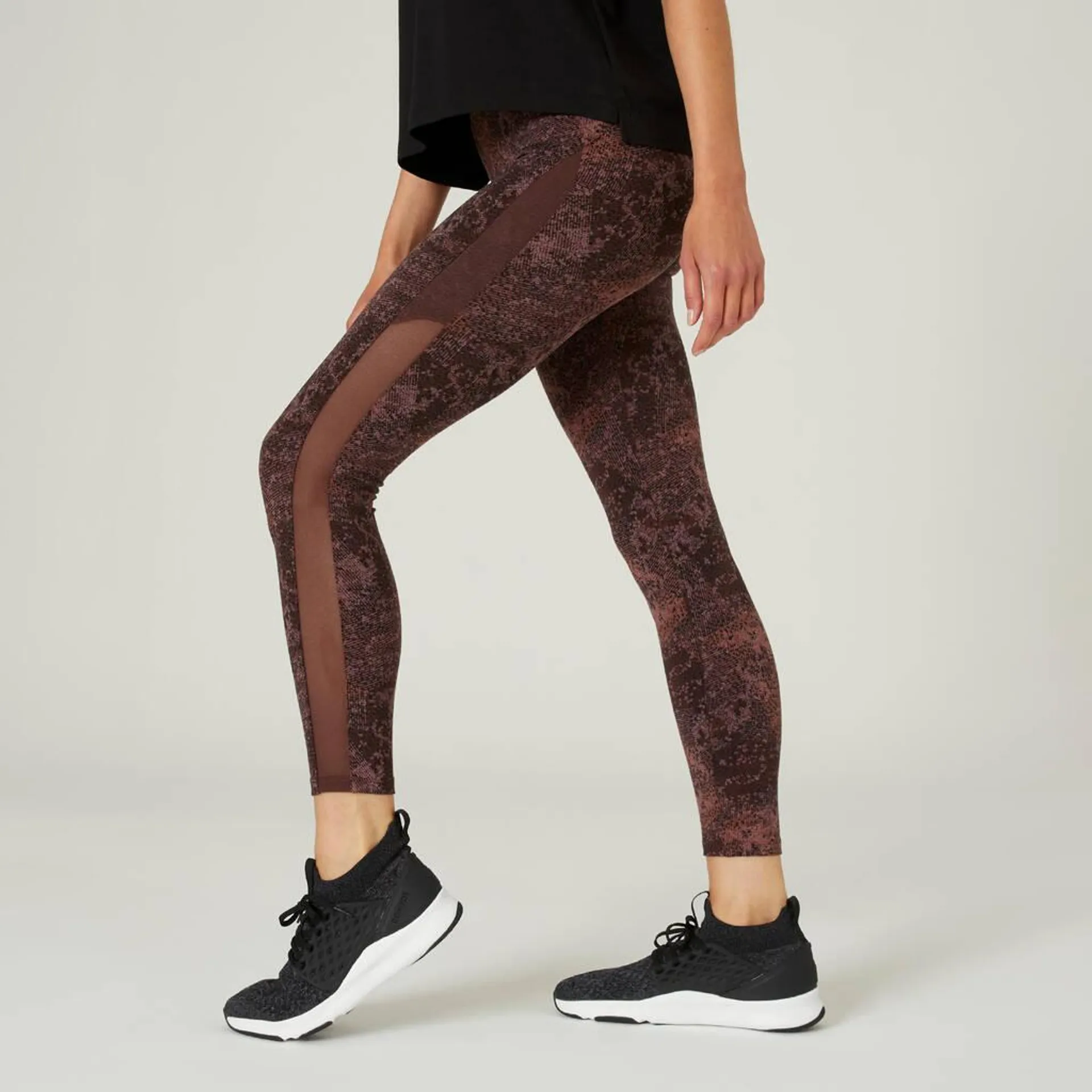 Women Trackpant 7/8 Leggings 520- Brown with Print