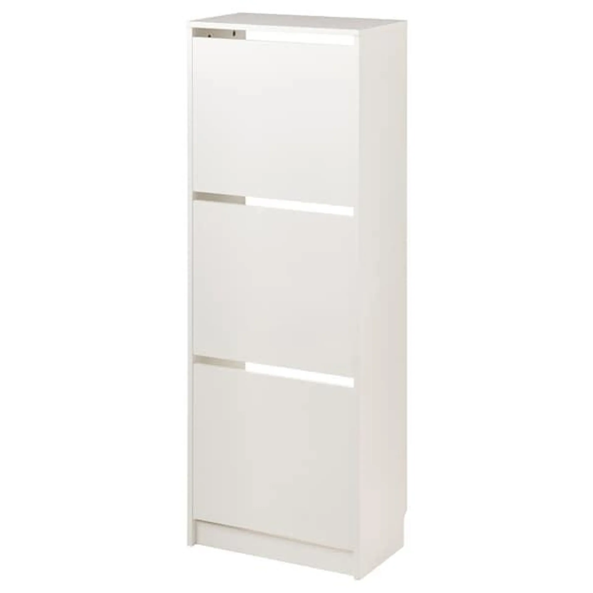 Shoe cabinet with 3 compartments, white,